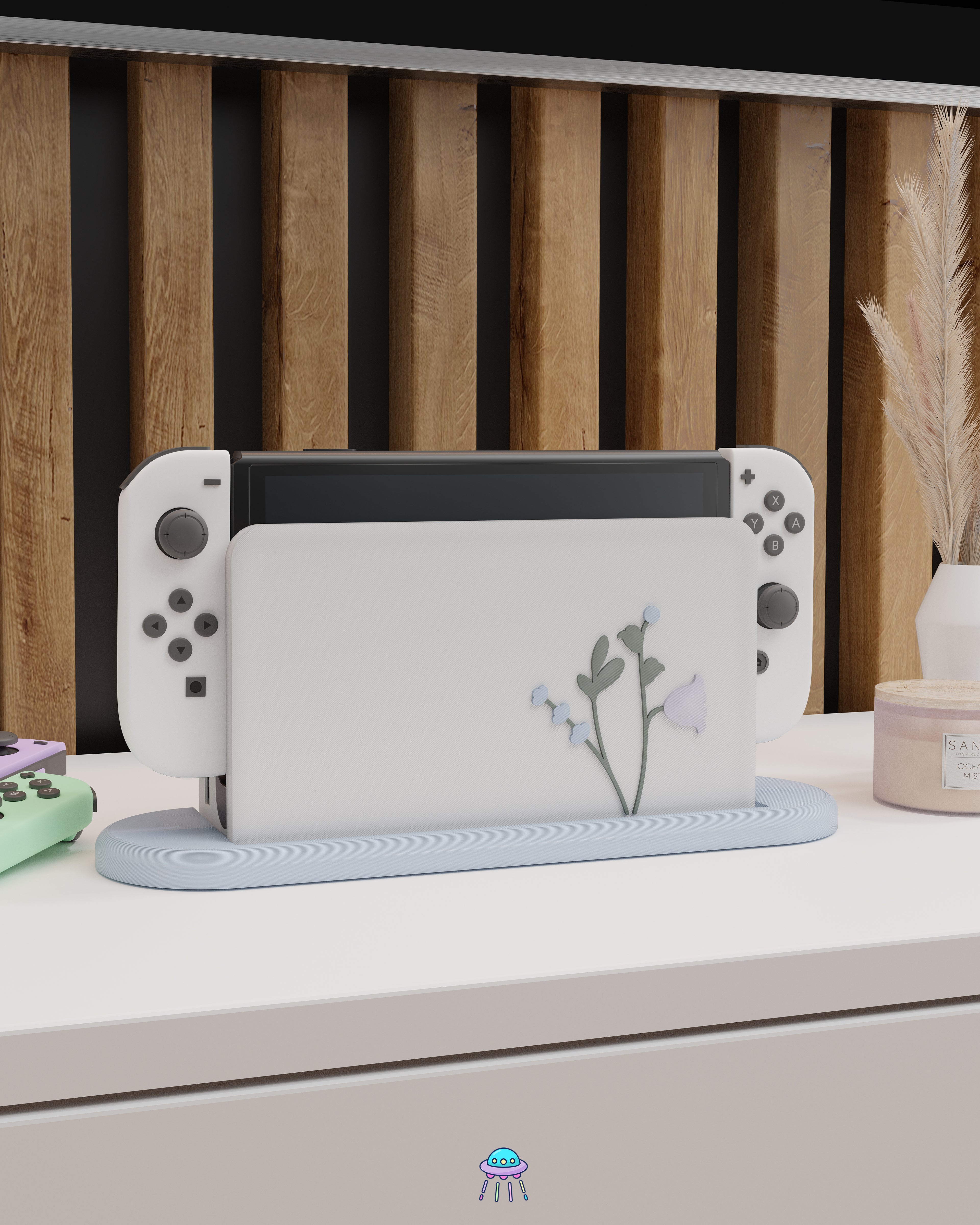 Snow Blossom Cover for Nintendo Switch – Original Faceplate Design