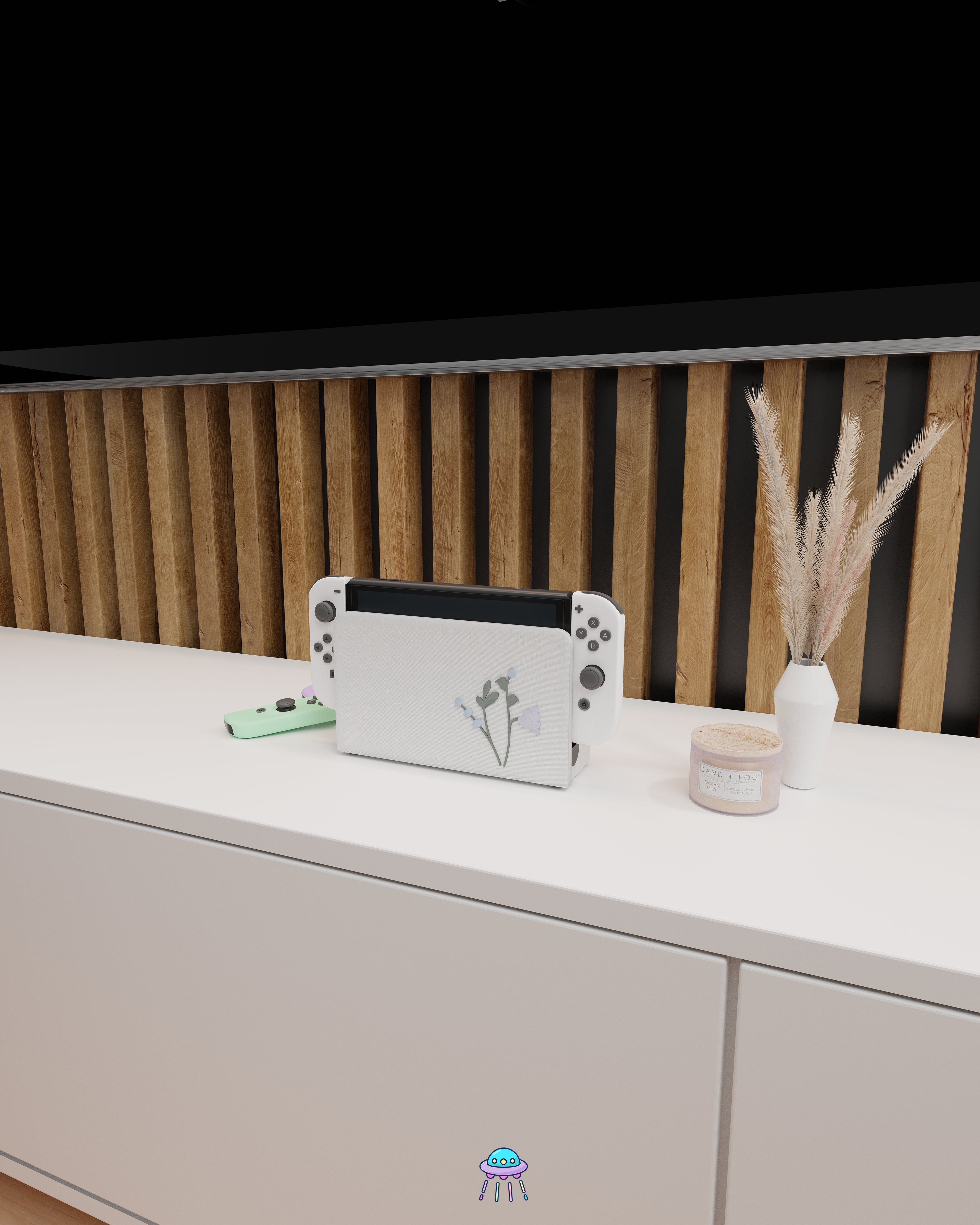 Snow Blossom Cover for Nintendo Switch – Original Faceplate Design