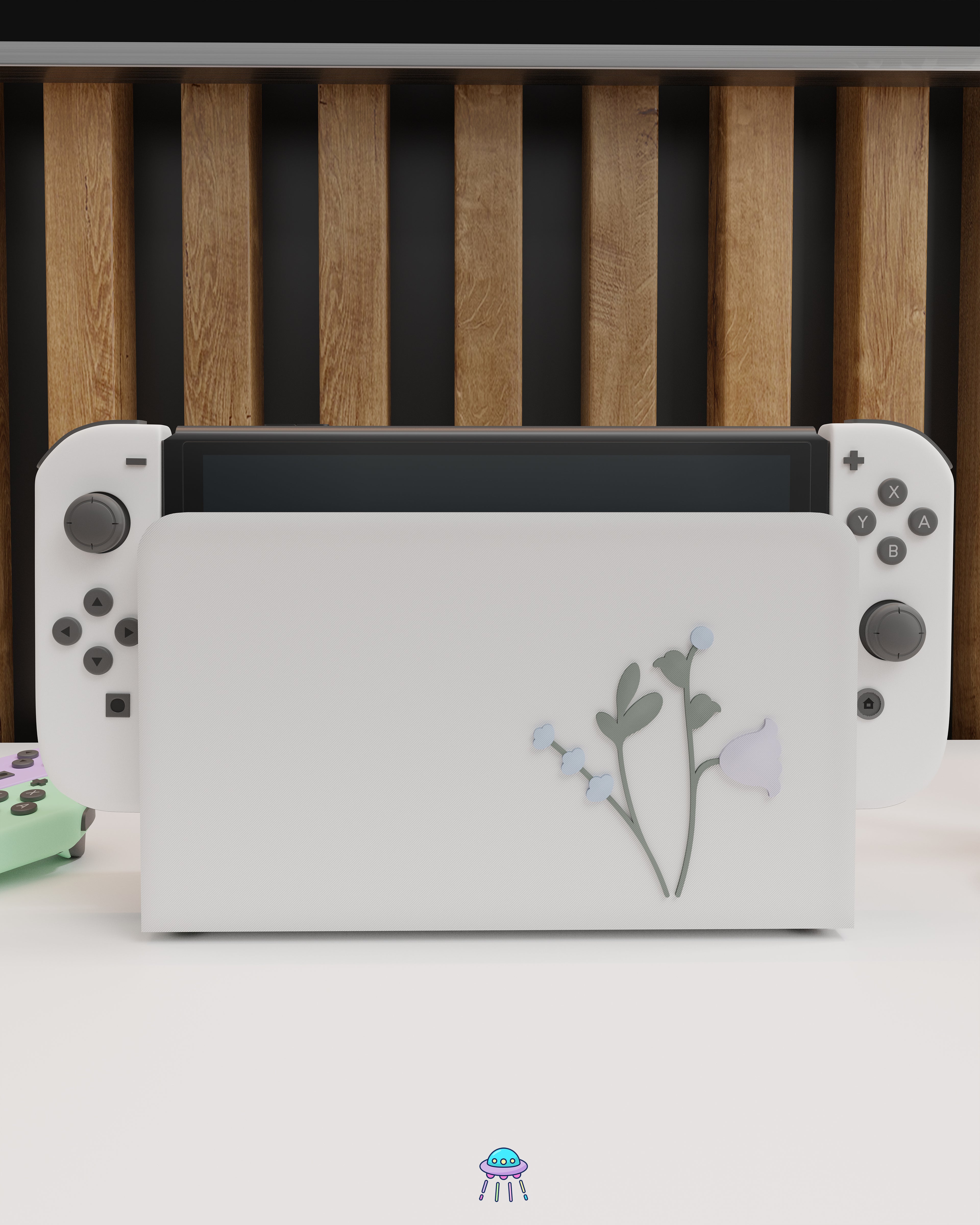 Snow Blossom Cover for Nintendo Switch – Original Faceplate Design