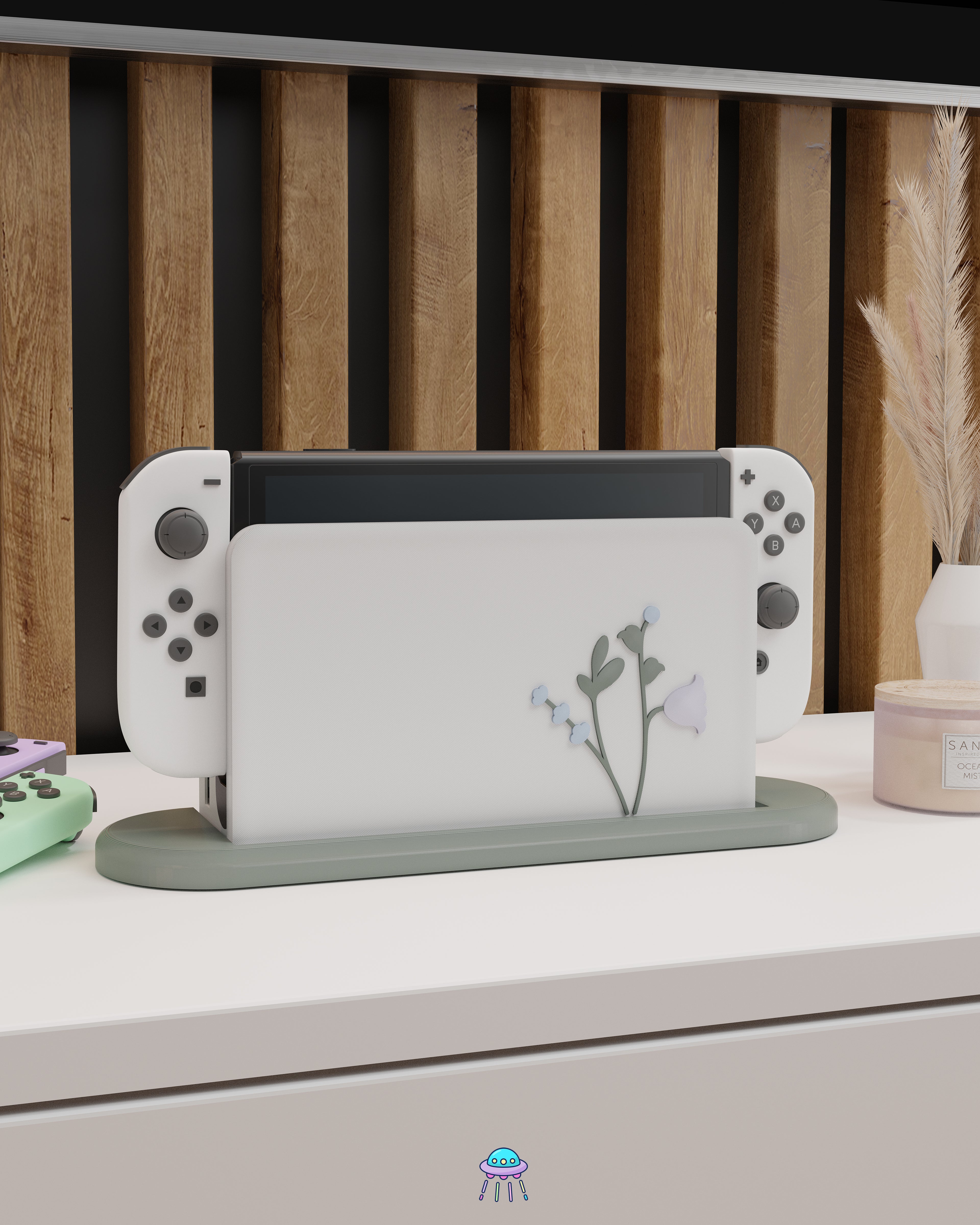 Snow Blossom Cover for Nintendo Switch – Original Faceplate Design