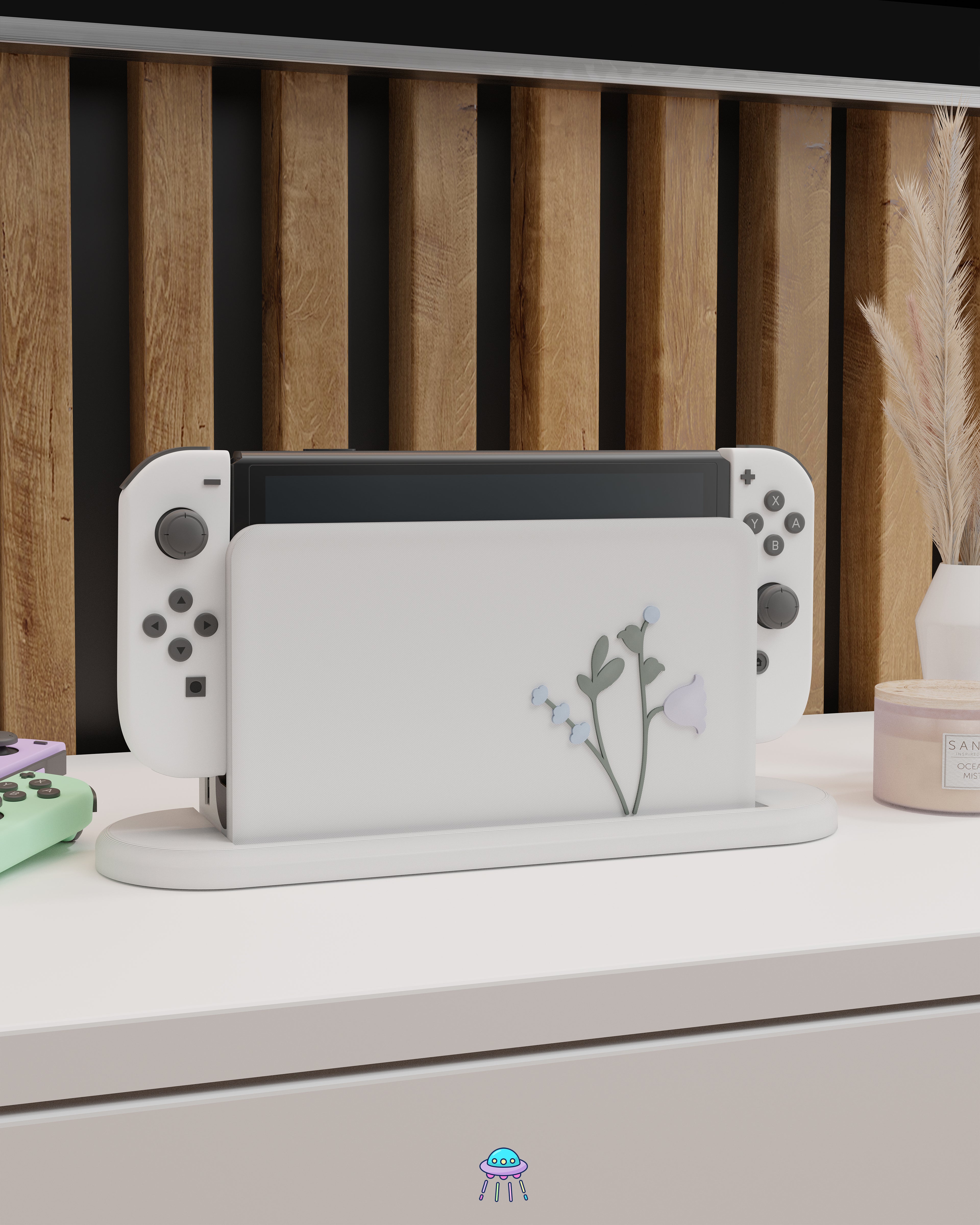 Snow Blossom Cover for Nintendo Switch – Original Faceplate Design