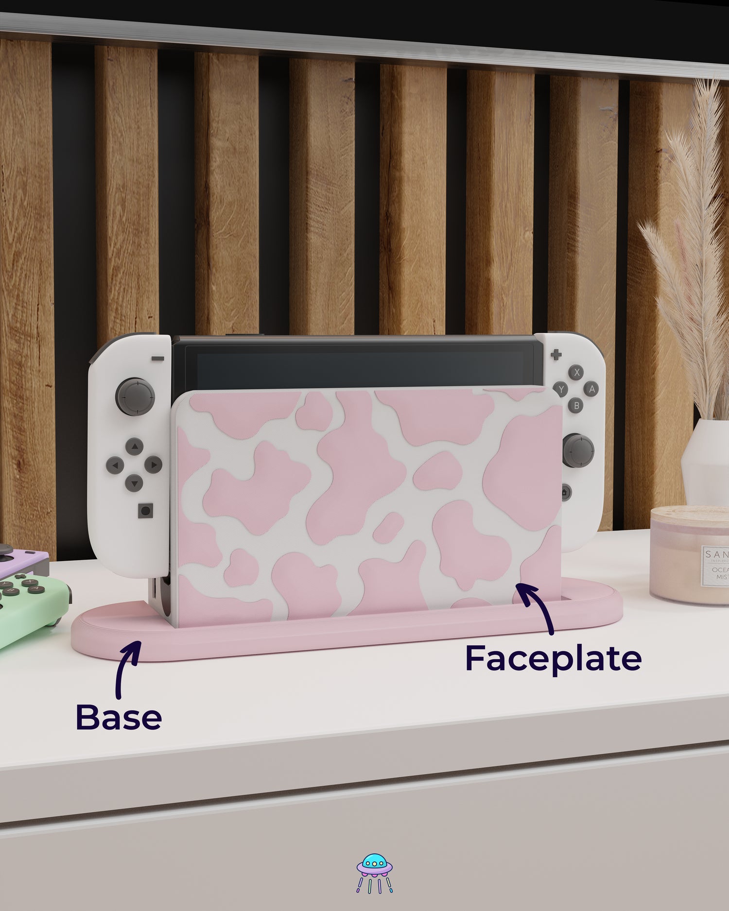 Strawberry Cow Dock Cover for Nintendo Switch – Original Faceplate Design