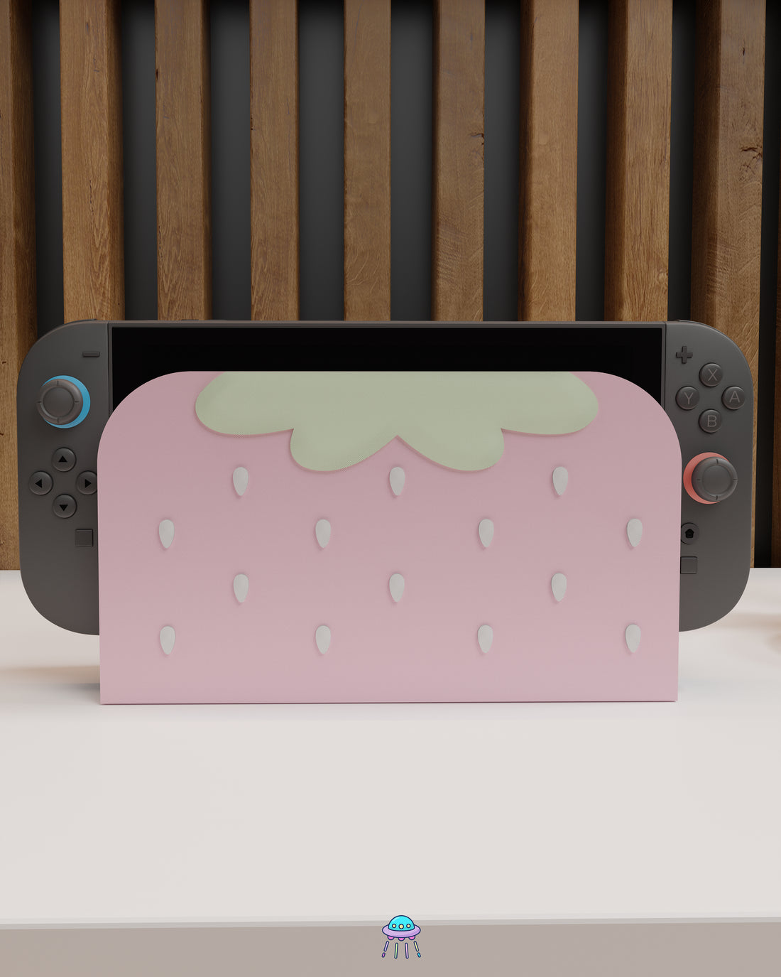 Strawberry Puff Pink Dock Cover for Nintendo Switch 2 – Original Faceplate Design