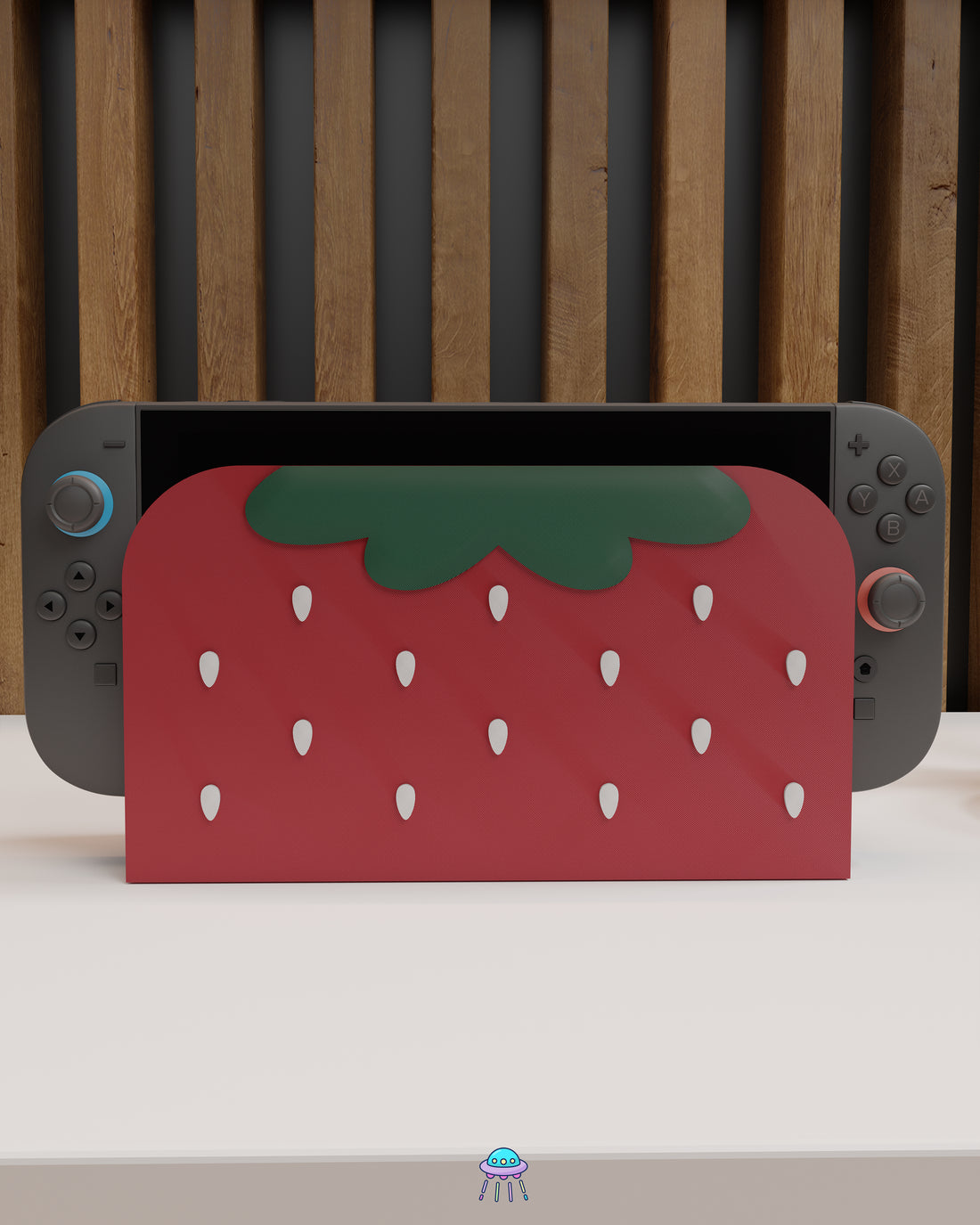 Strawberry Puff Dock Cover for Nintendo Switch 2 – Original Faceplate Design