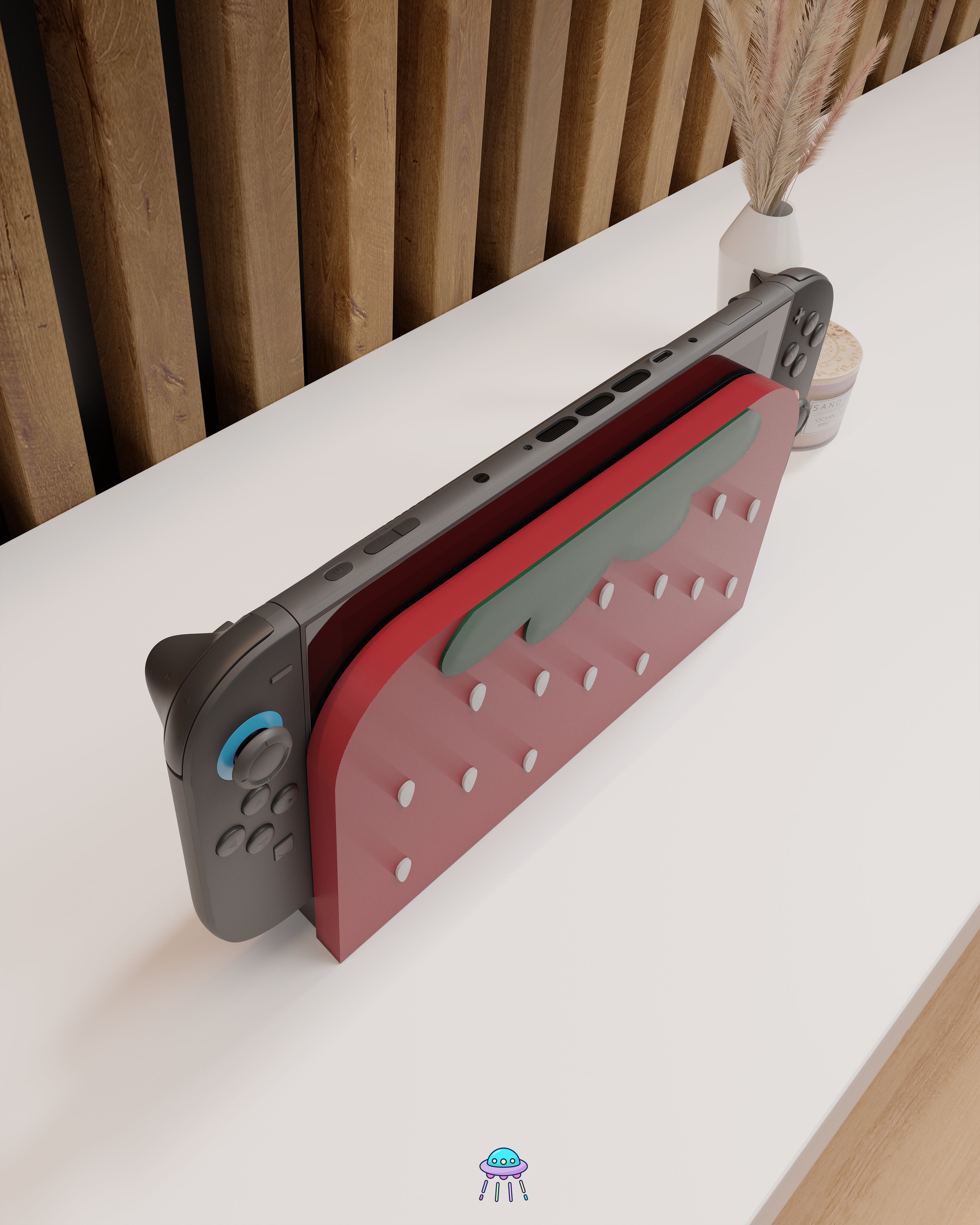 Strawberry Puff Dock Cover for Nintendo Switch 2 – Original Faceplate Design
