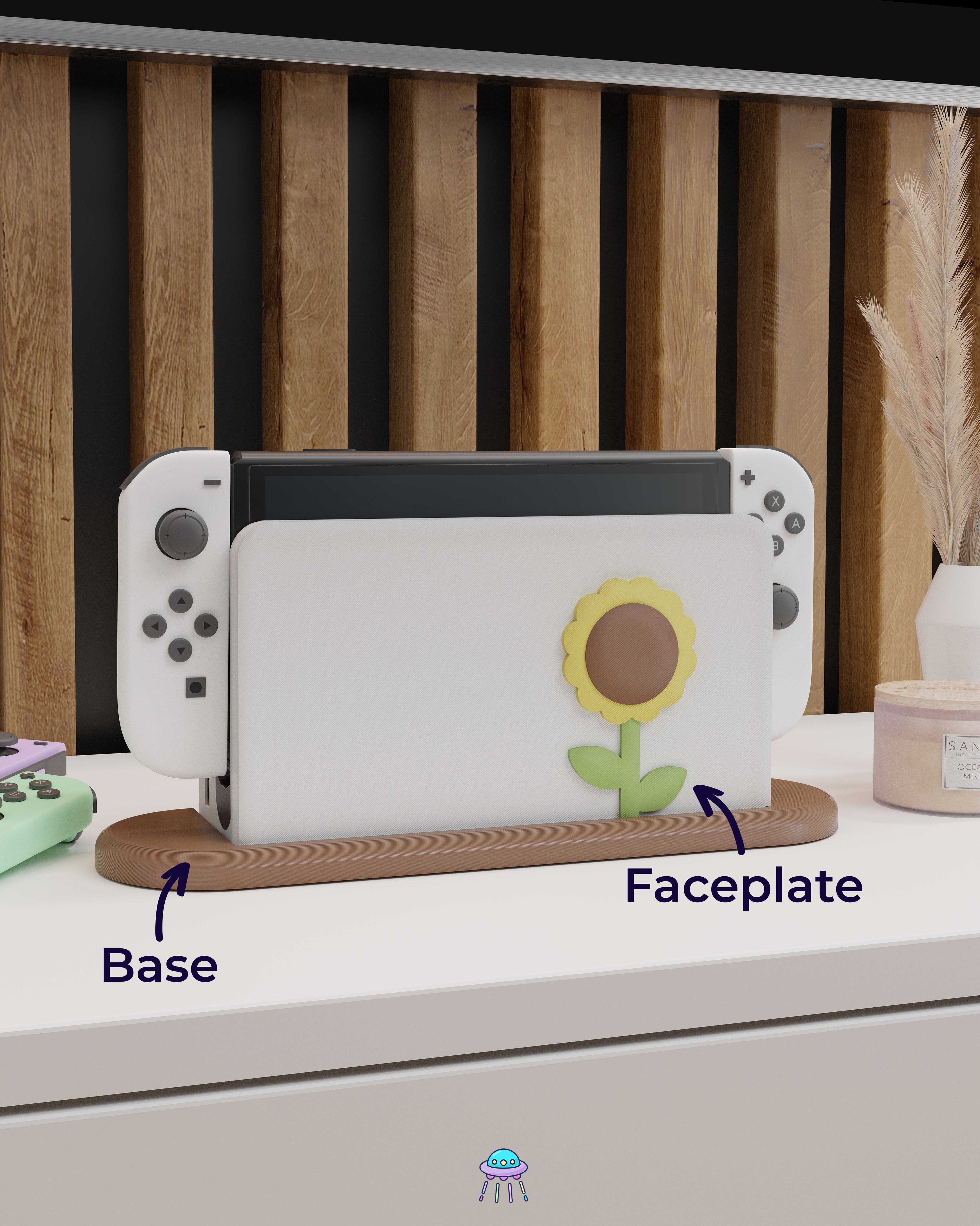 Sunflower Dock Cover for Nintendo Switch – Original Faceplate Design
