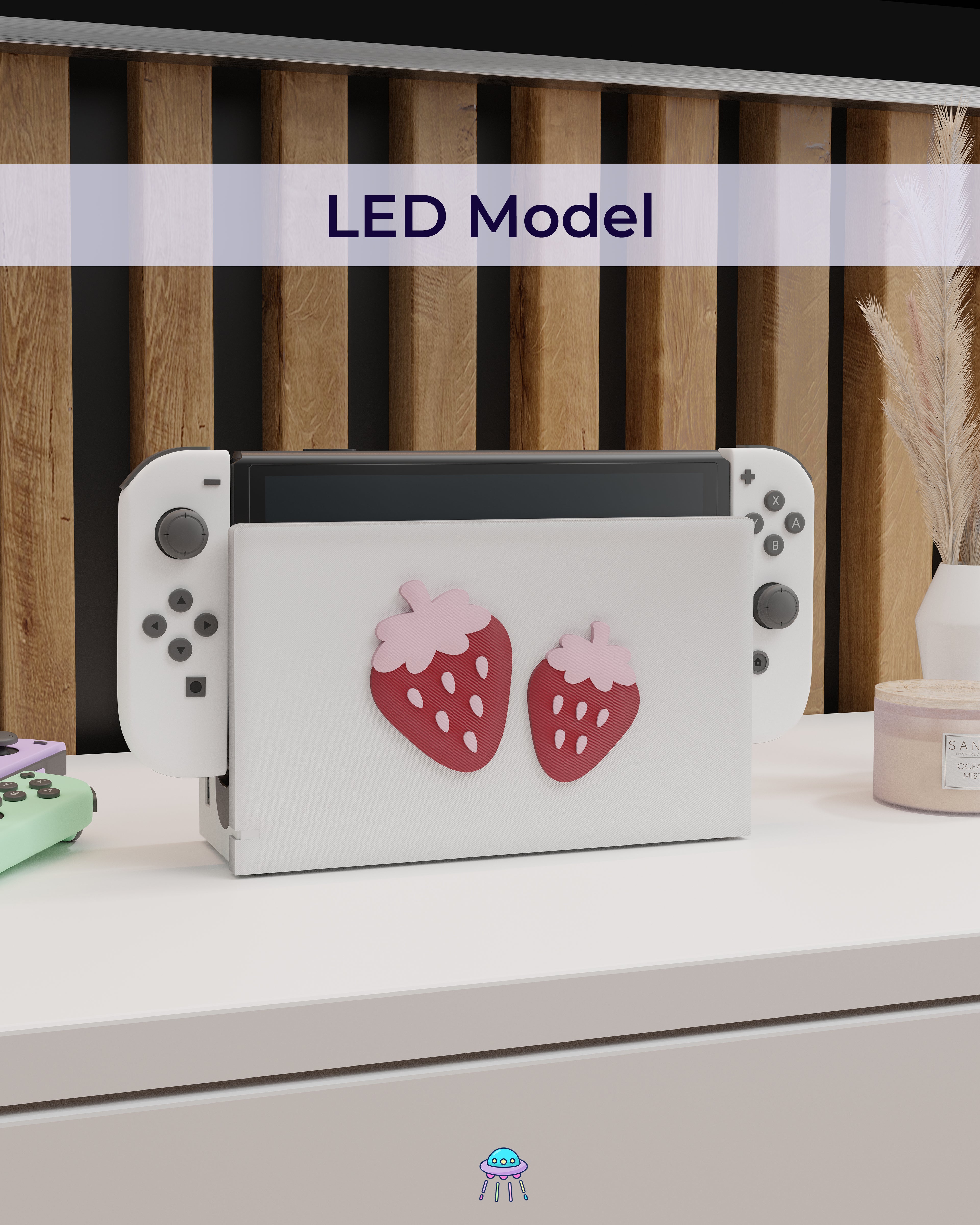 Sweet Strawberry Cover for Nintendo Switch – Original Faceplate Design