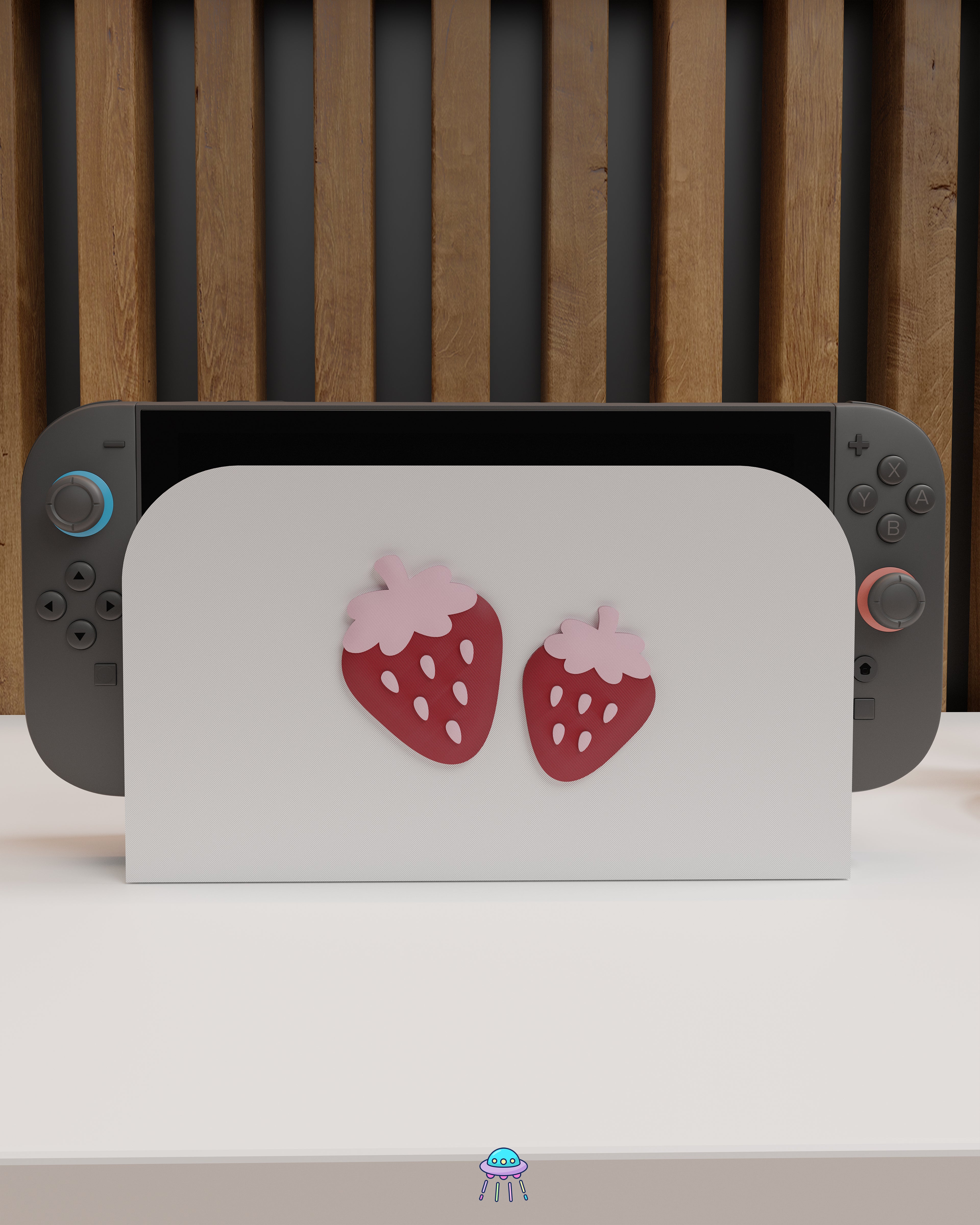 Sweet Strawberry Dock Cover for Nintendo Switch 2 – Original Faceplate Design