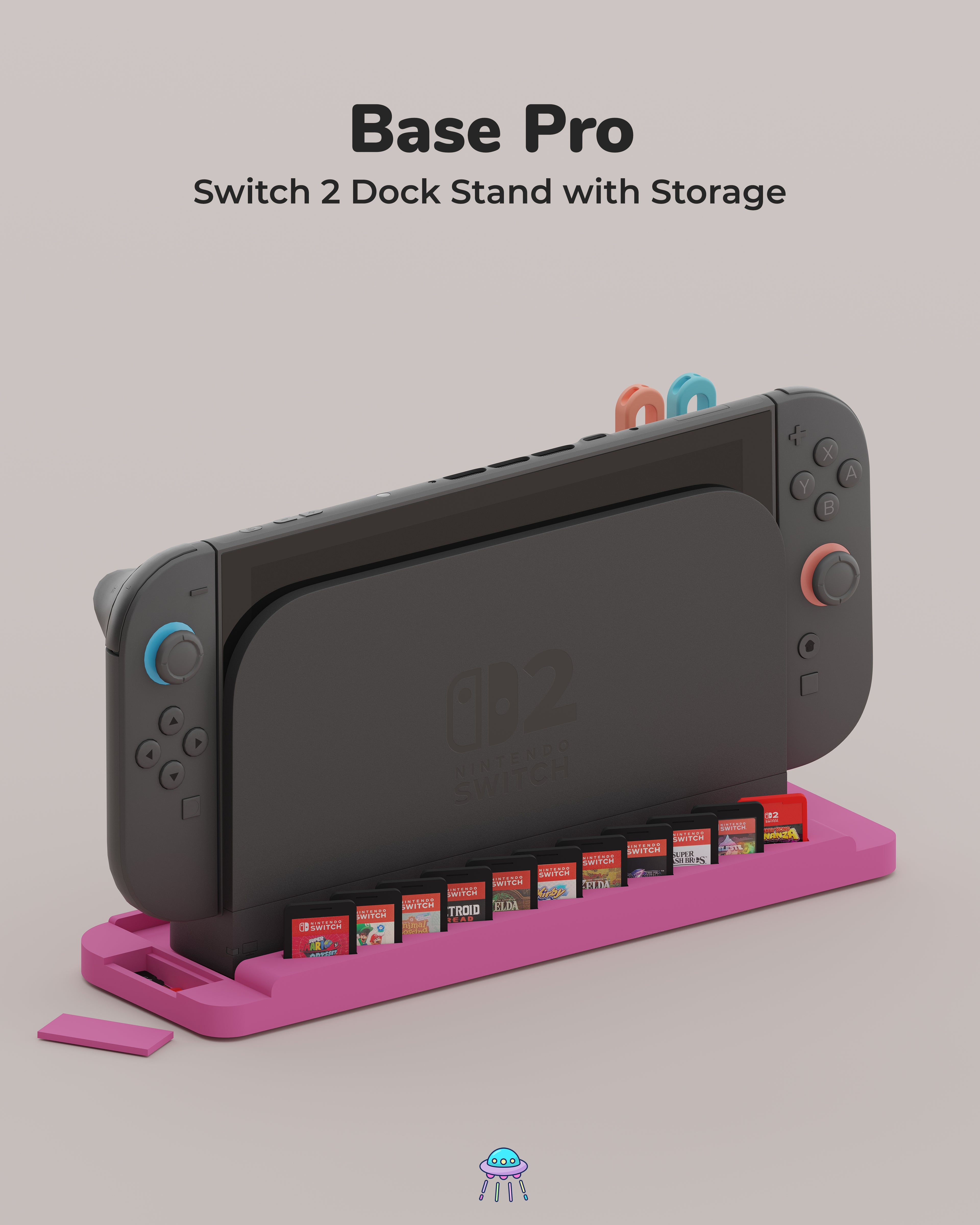Base Pro - Nintendo Switch 2 Dock Stand with Built-In Storage