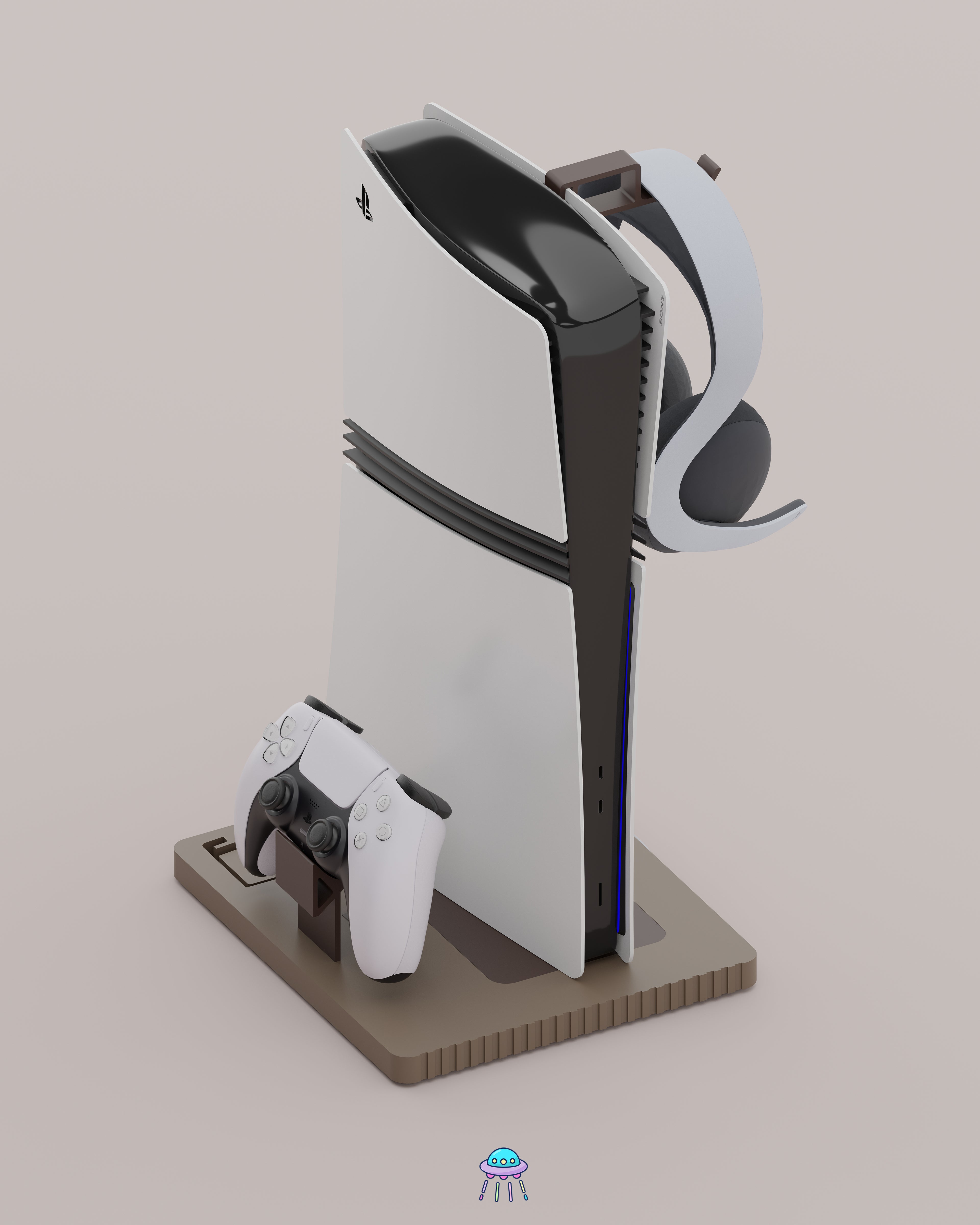 Play Base - PlayStation 5 Console Stand With Controller &amp; Headset Storage