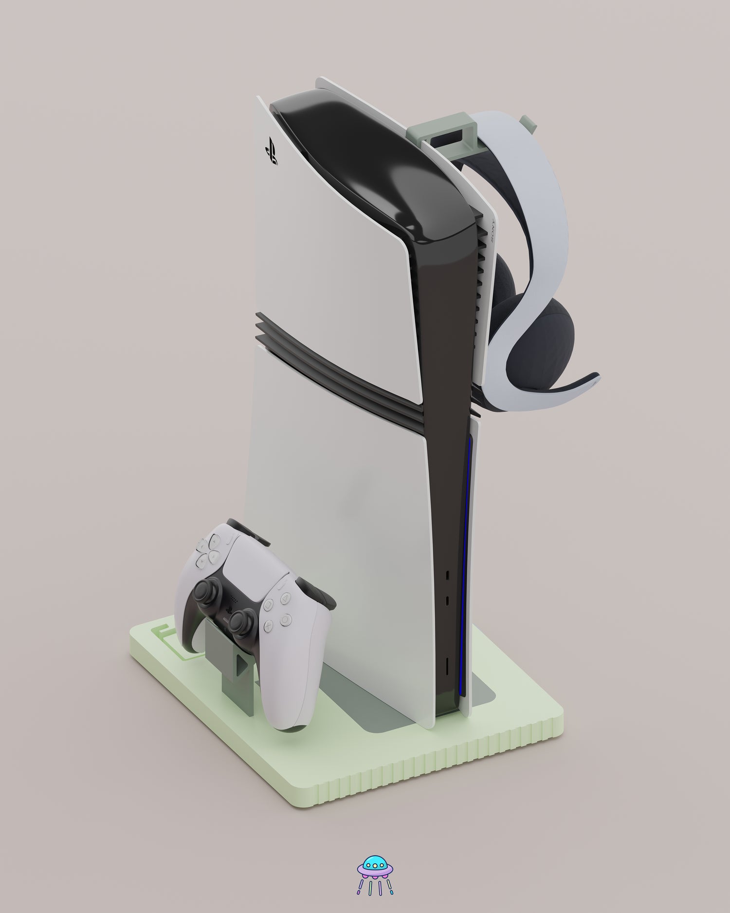 Play Base - PlayStation 5 Console Stand With Controller &amp; Headset Storage