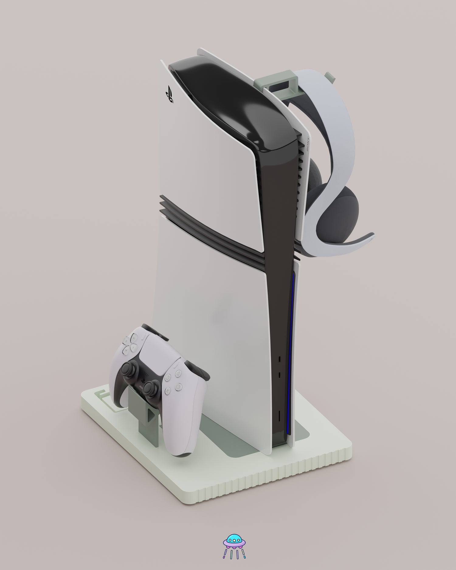 Play Base - PlayStation 5 Console Stand With Controller &amp; Headset Storage