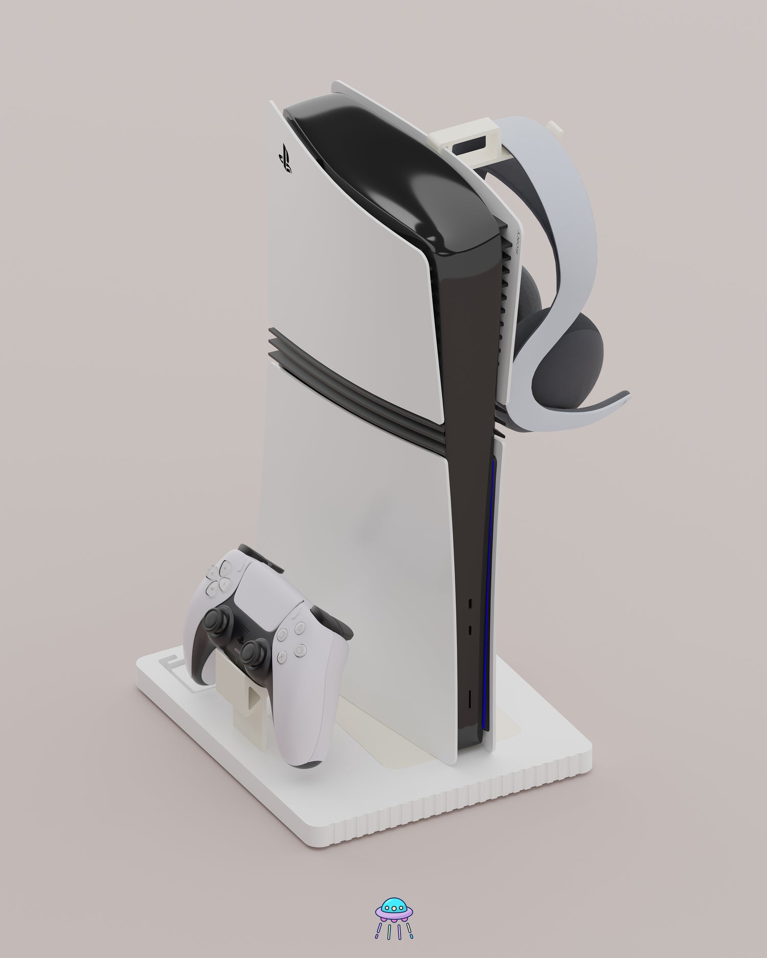 Play Base - PlayStation 5 Console Stand With Controller &amp; Headset Storage