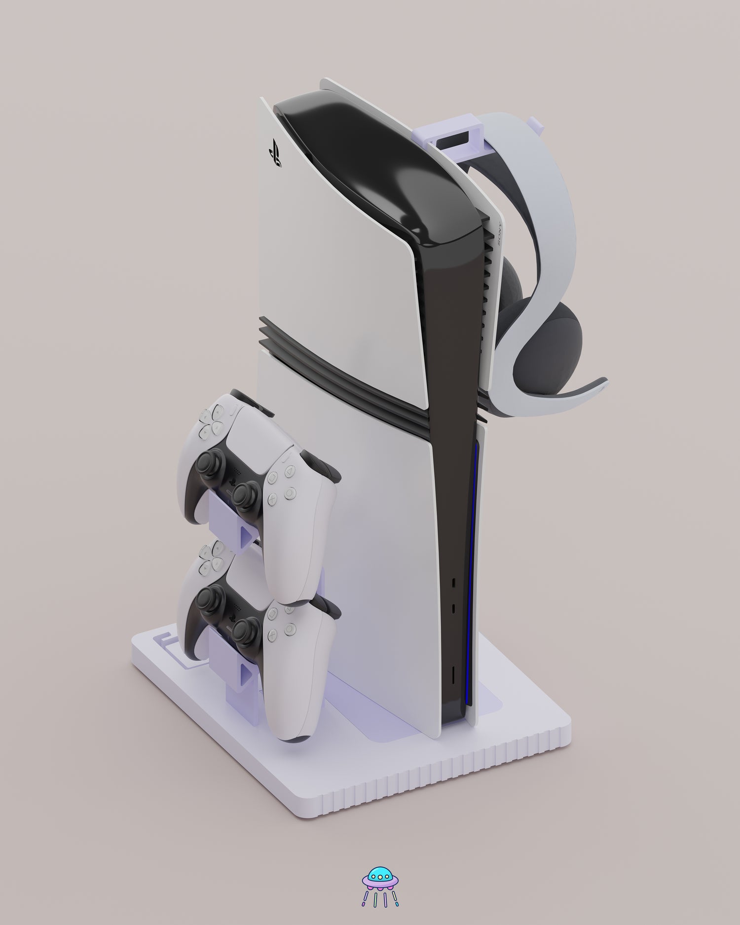 Play Base - PlayStation 5 Console Stand With Controller &amp; Headset Storage