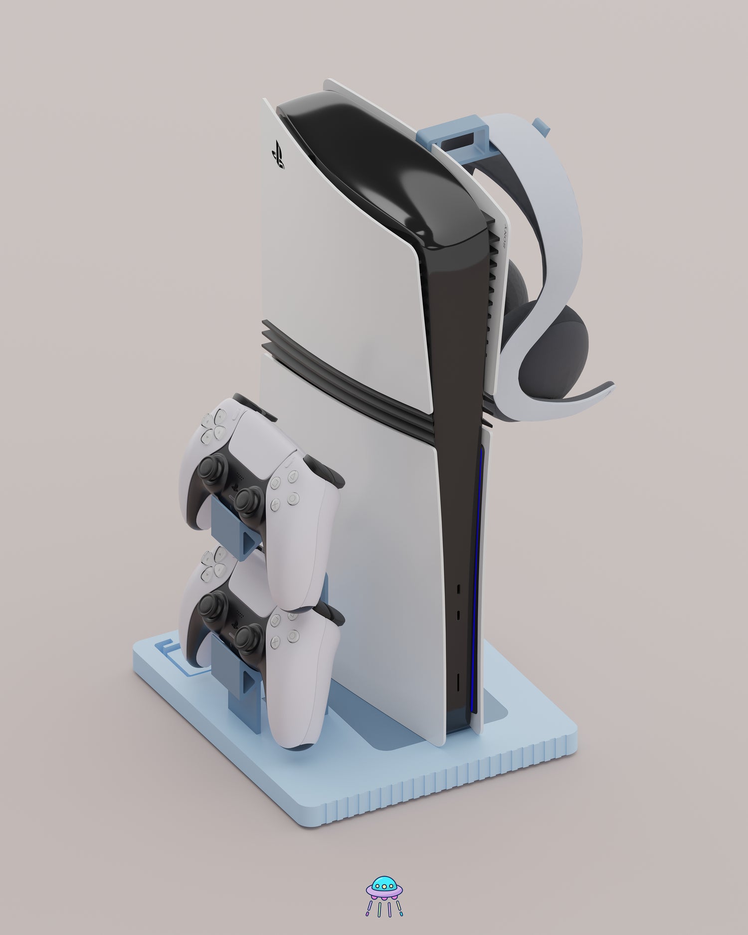 Play Base - PlayStation 5 Console Stand With Controller &amp; Headset Storage