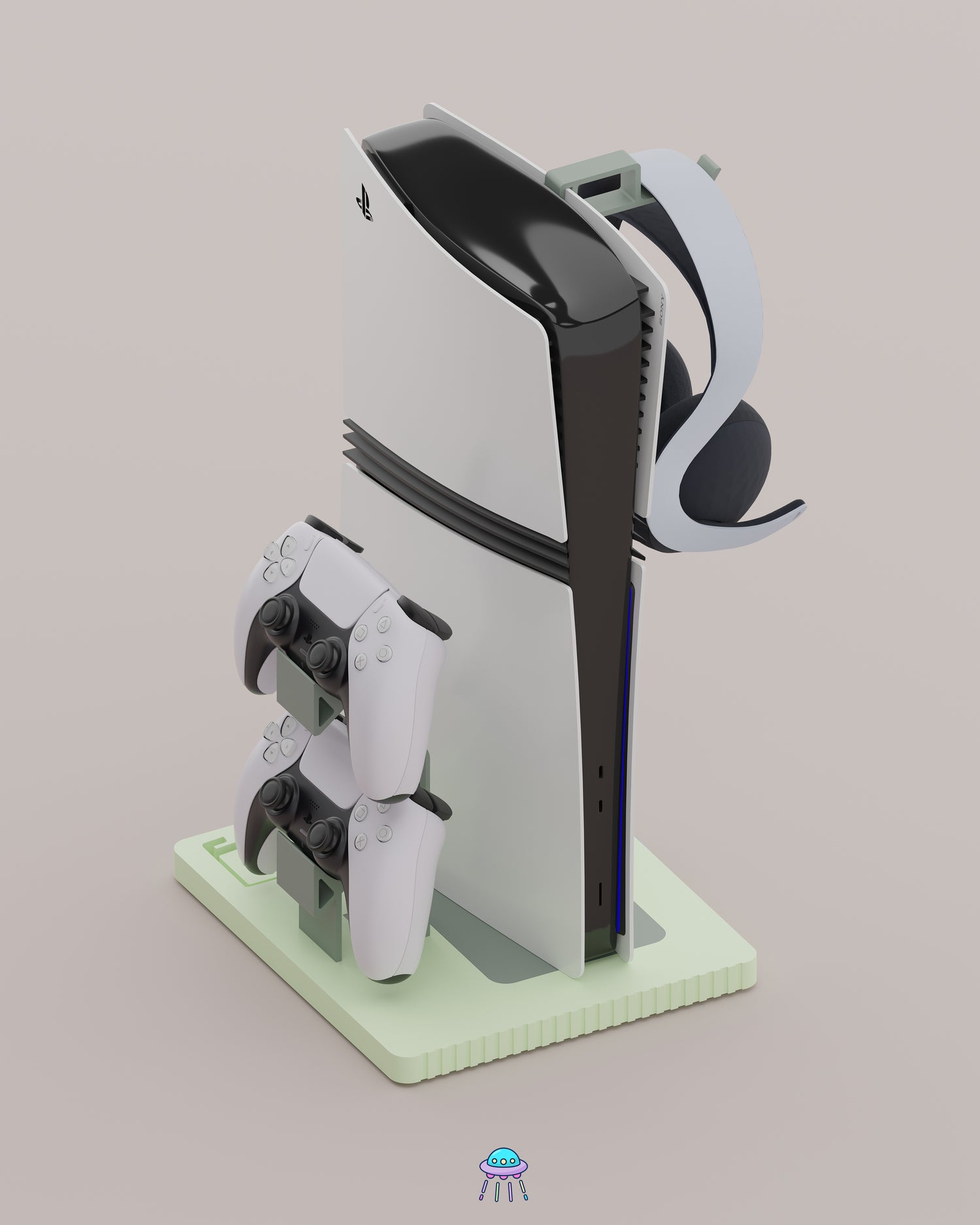 Play Base - PlayStation 5 Console Stand With Controller &amp; Headset Storage