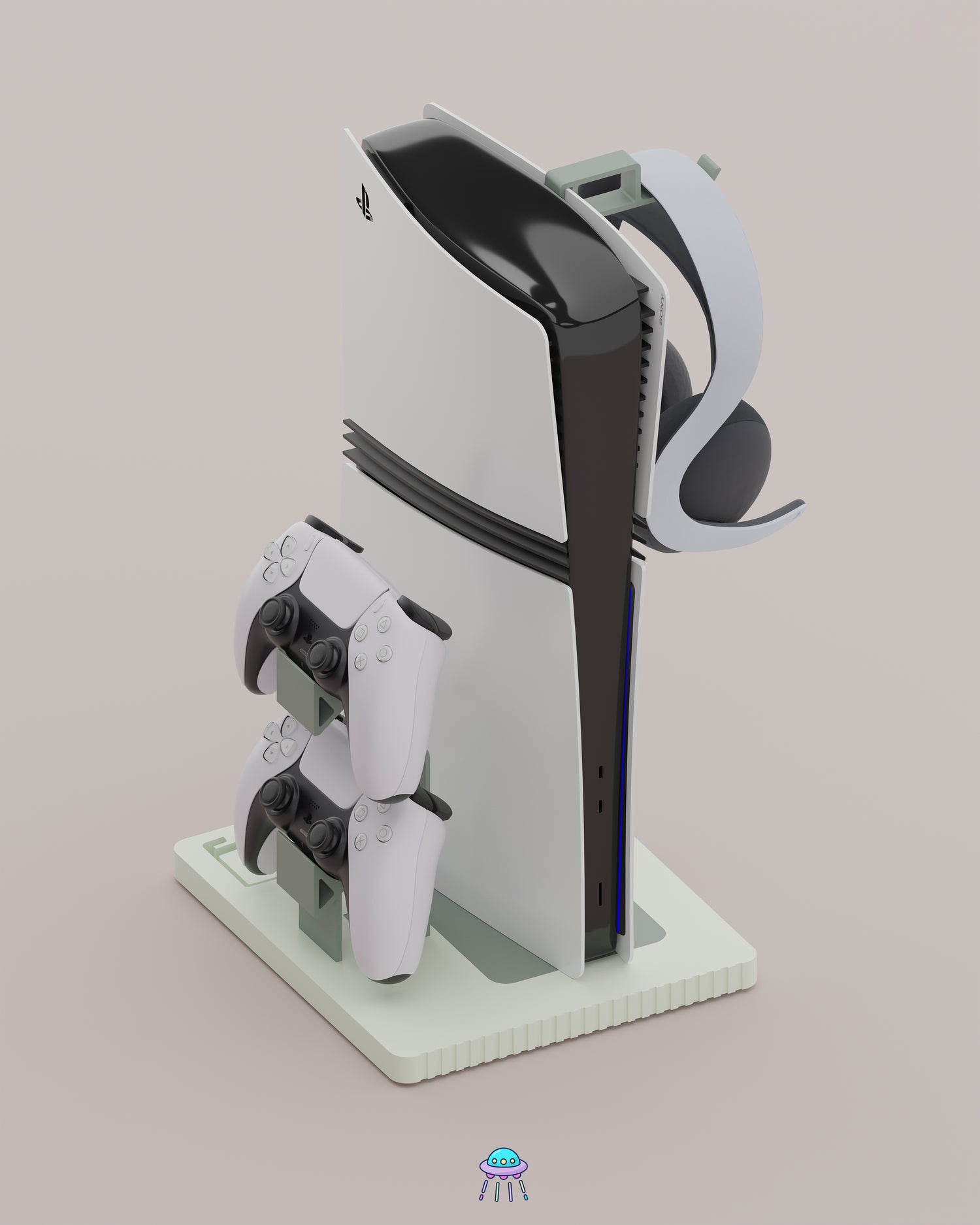 Play Base - PlayStation 5 Console Stand With Controller &amp; Headset Storage
