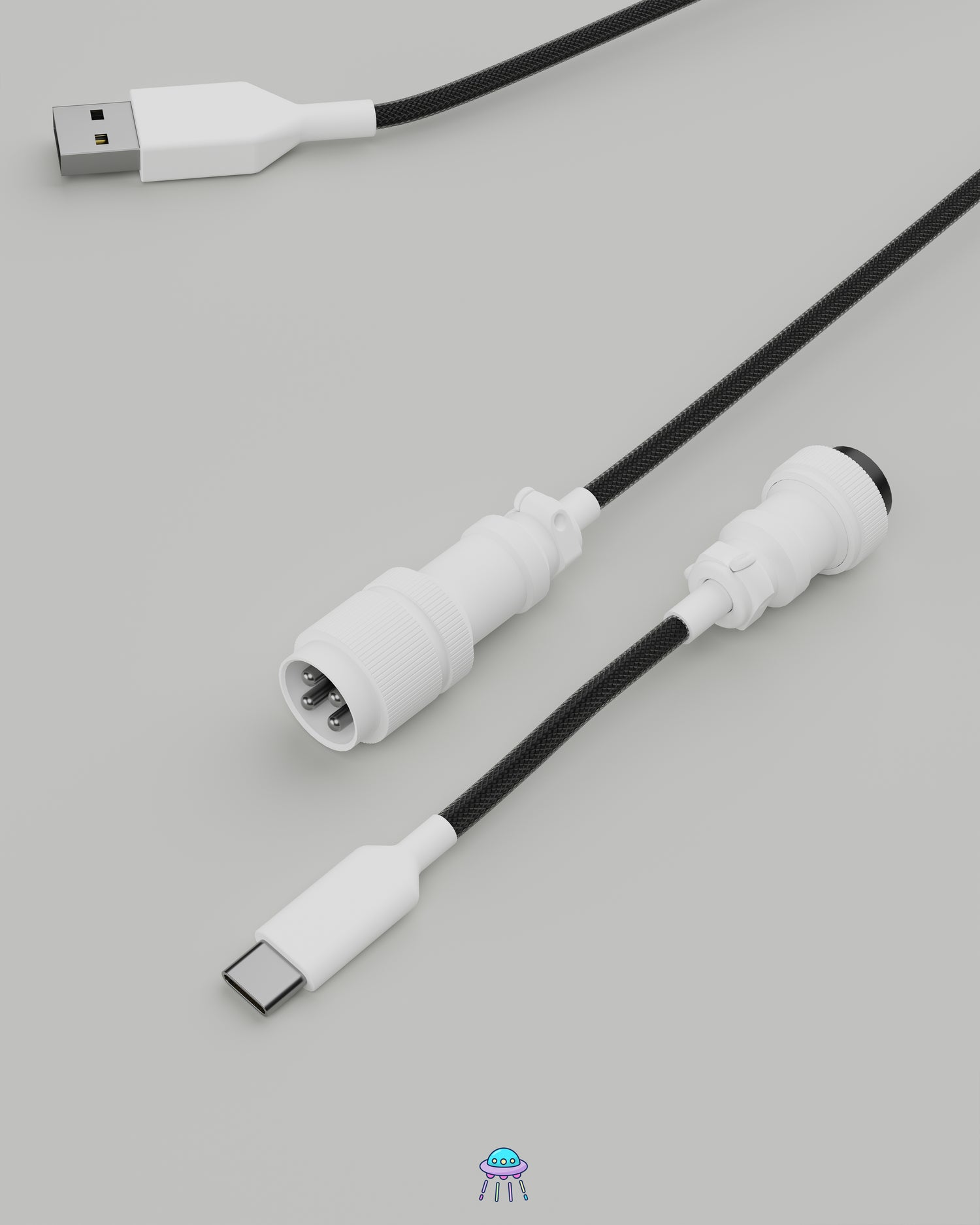 White on Black Keyboard Cable