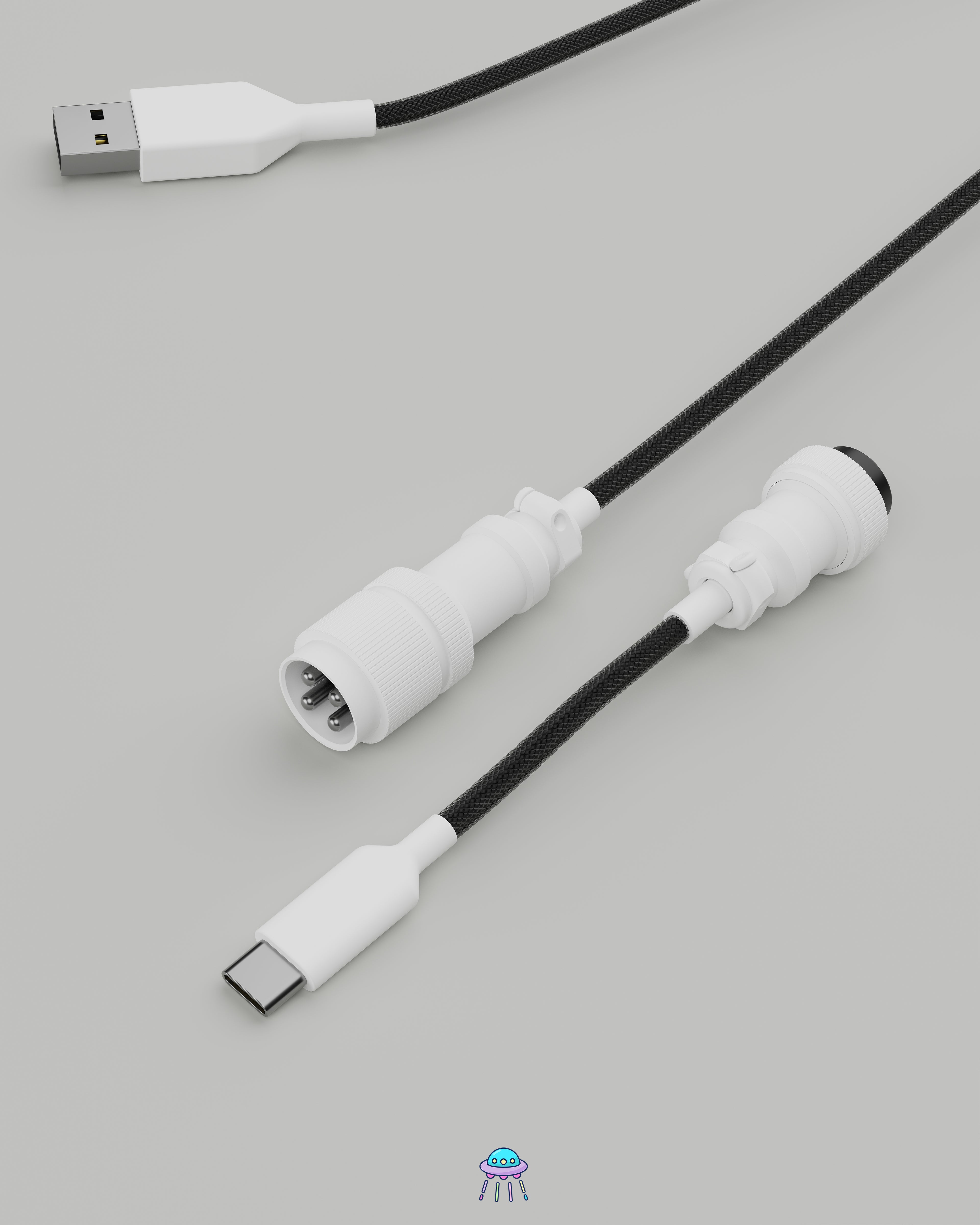White on Black Keyboard Cable
