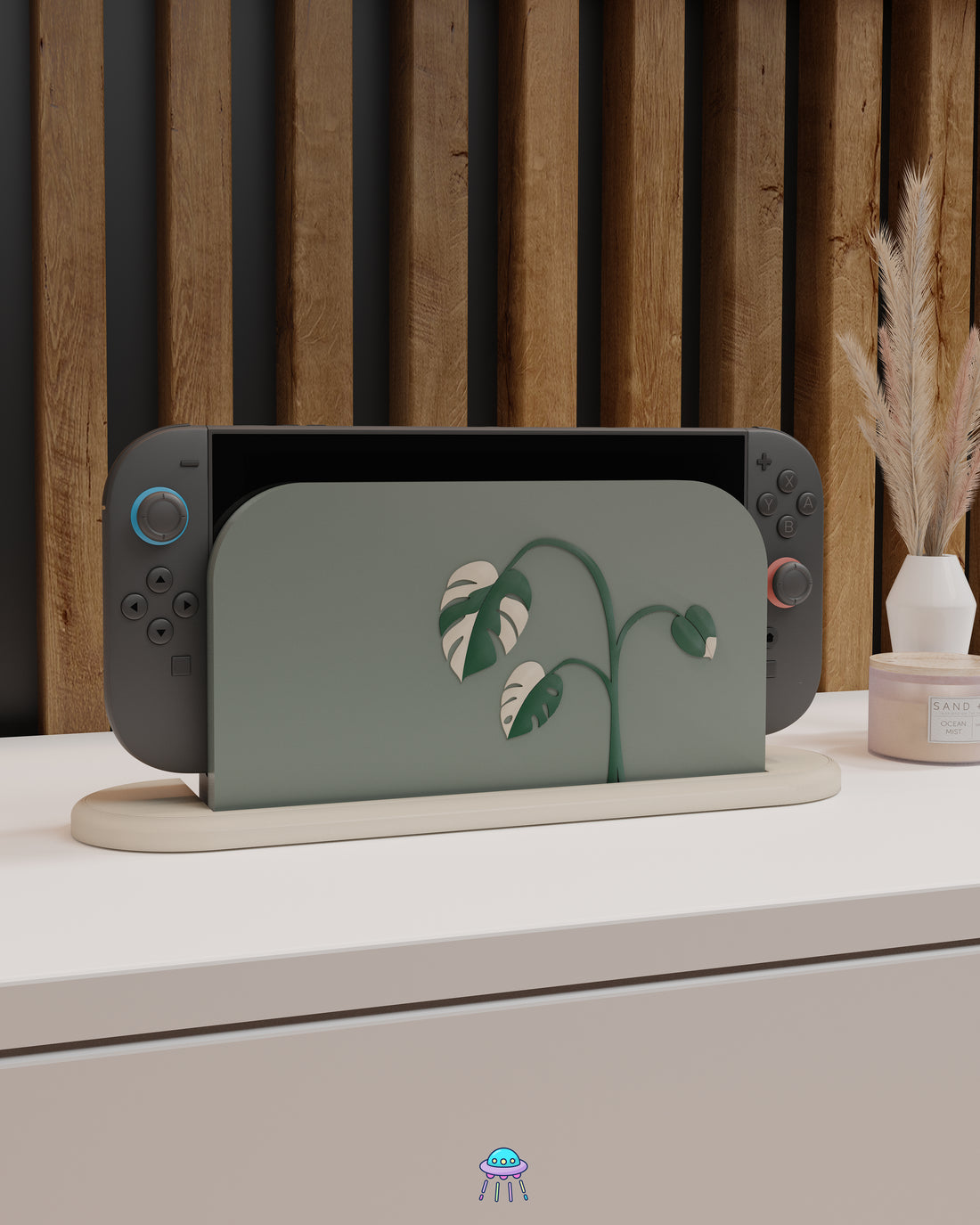 Monstera Albo Dock Cover for Nintendo Switch 2 – Original Faceplate Design