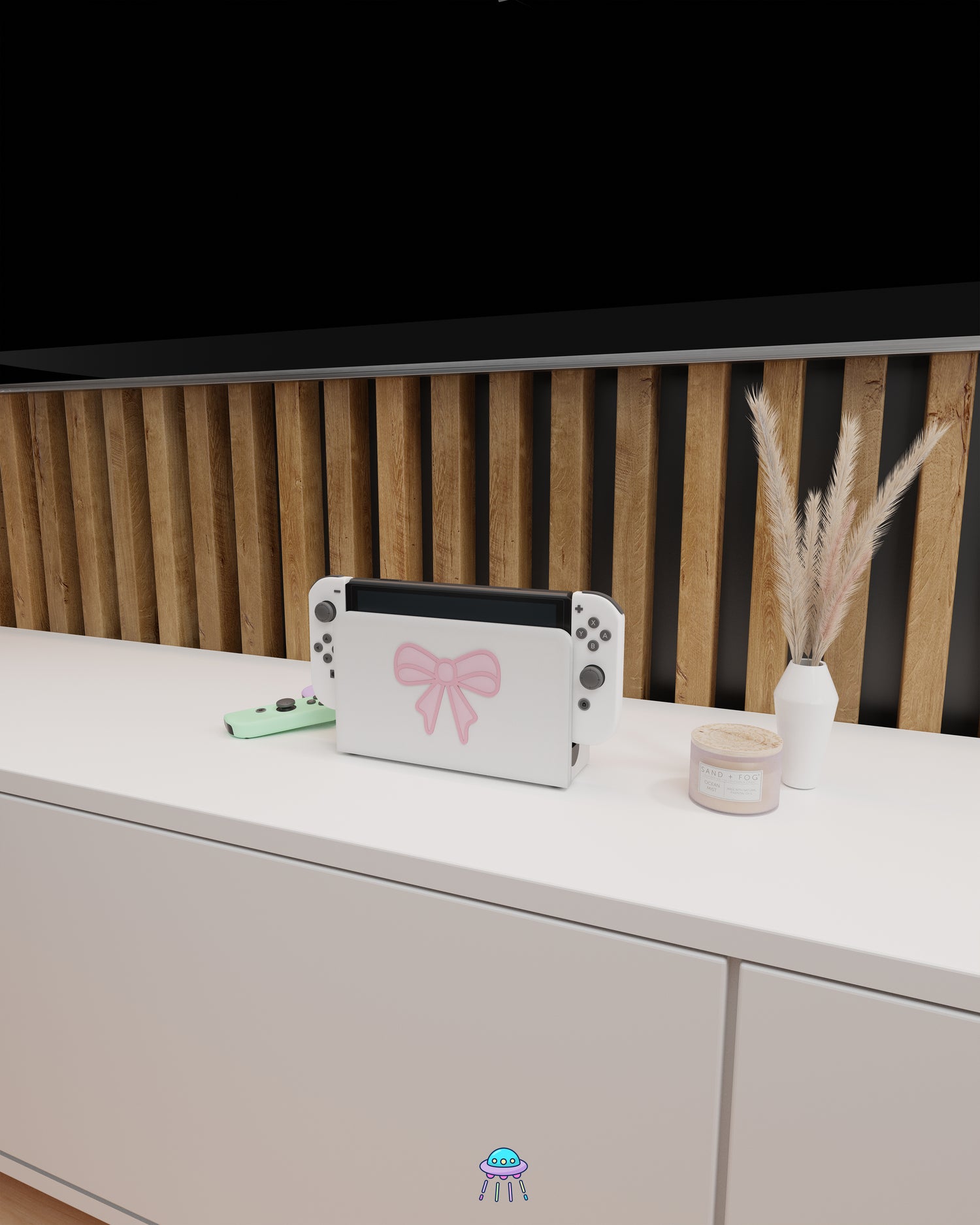 Blush Bow Dock Cover for Nintendo Switch – Original Faceplate Design