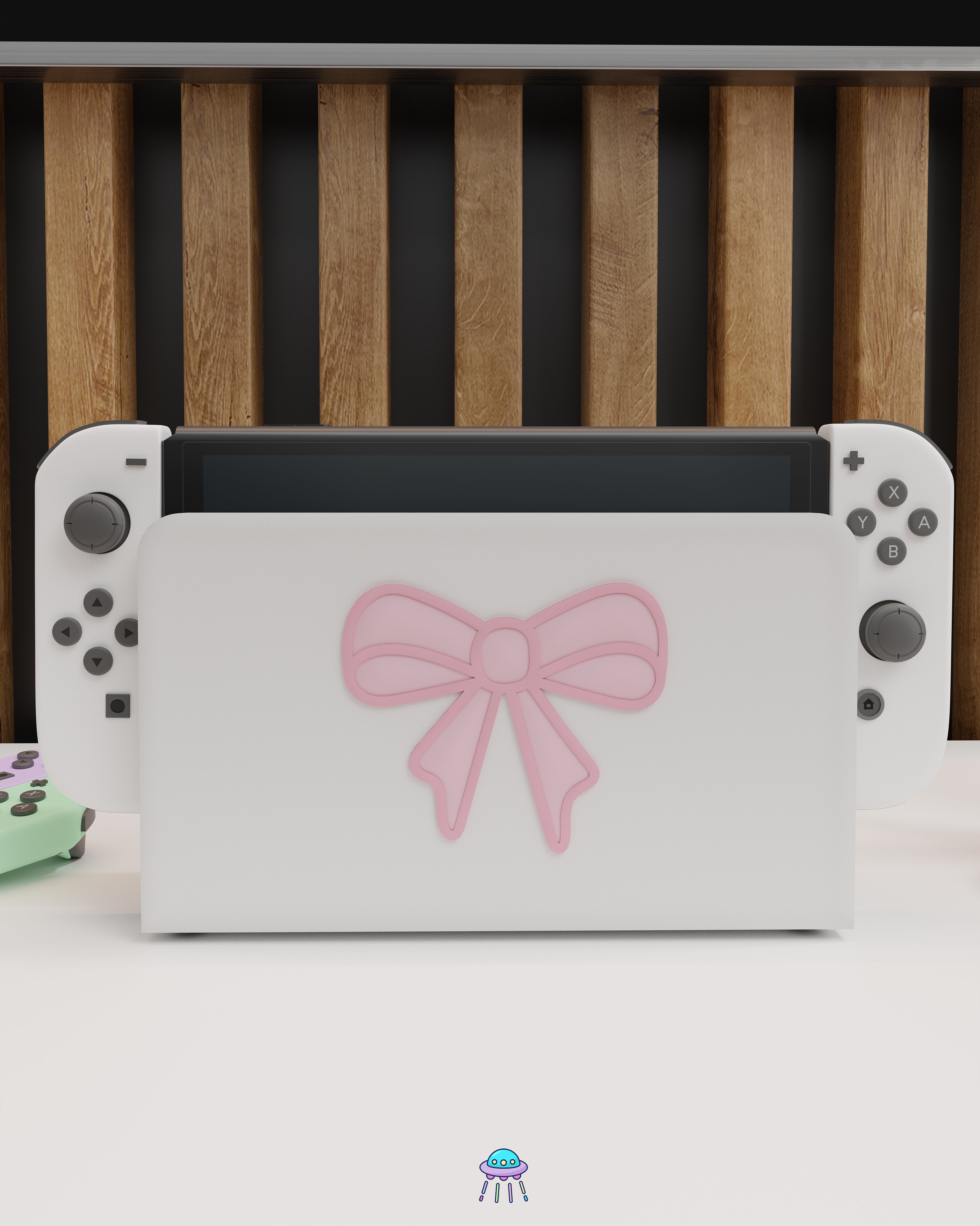 Blush Bow Dock Cover for Nintendo Switch – Original Faceplate Design