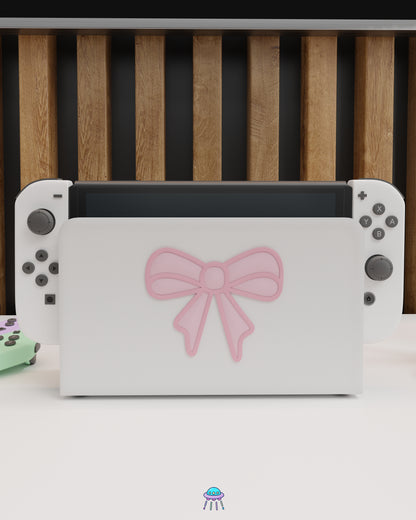 Blush Bow Dock Cover for Nintendo Switch – Original Faceplate Design
