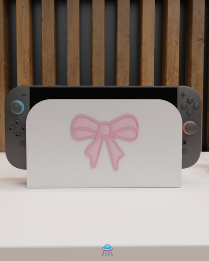 Blush Bow Dock Cover for Nintendo Switch 2 – Original Faceplate Design