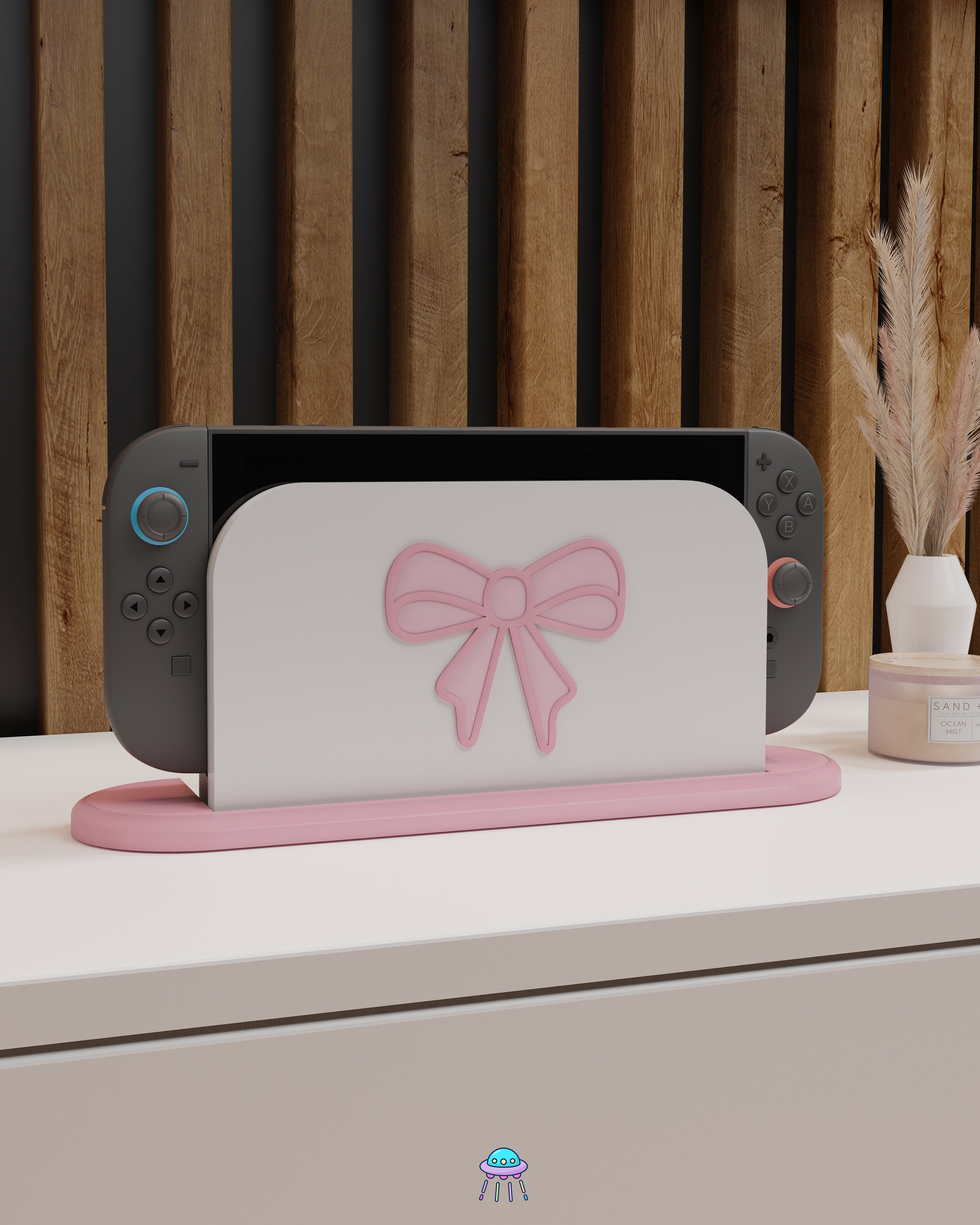 Blush Bow Dock Cover for Nintendo Switch 2 – Original Faceplate Design