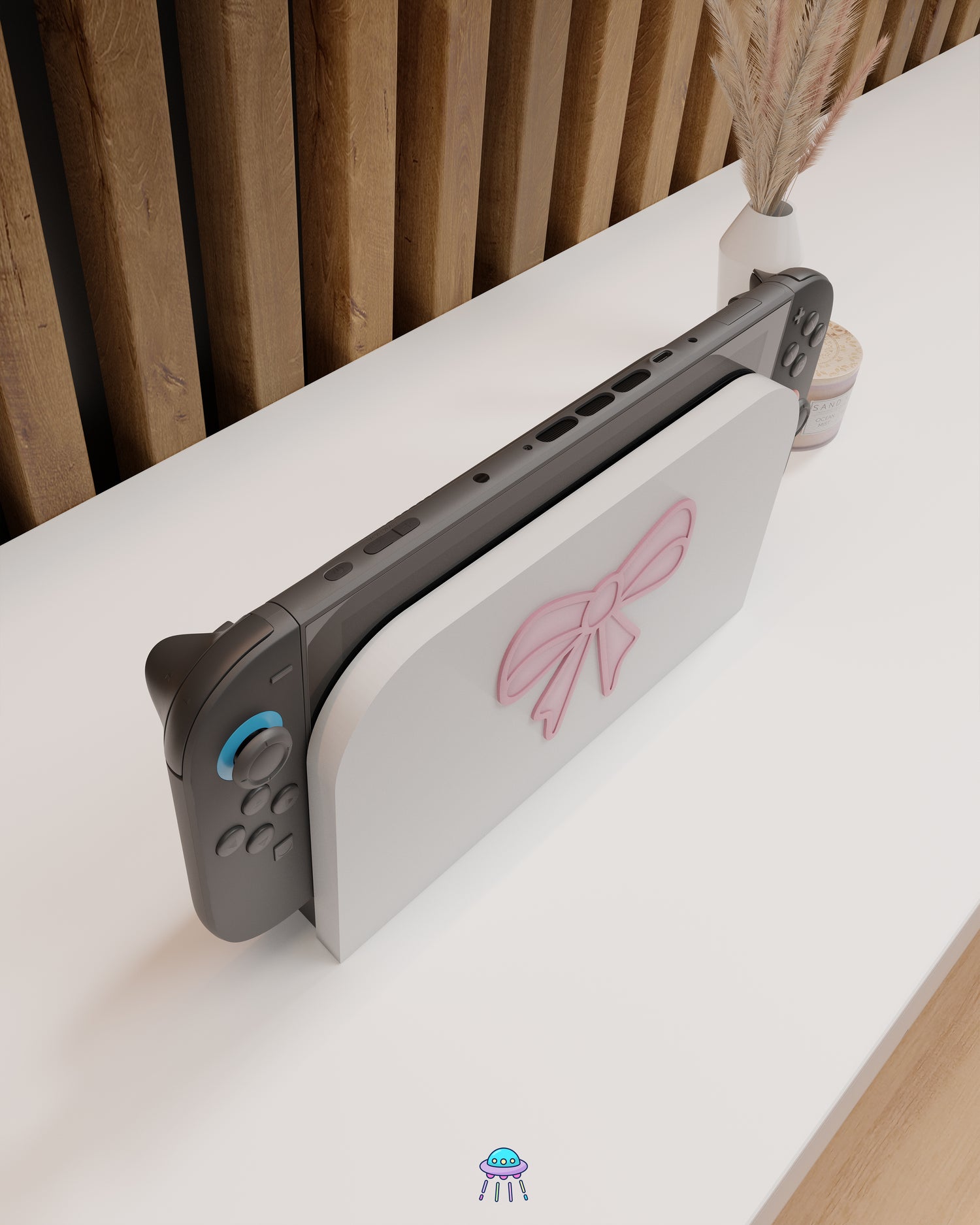 Blush Bow Dock Cover for Nintendo Switch 2 – Original Faceplate Design