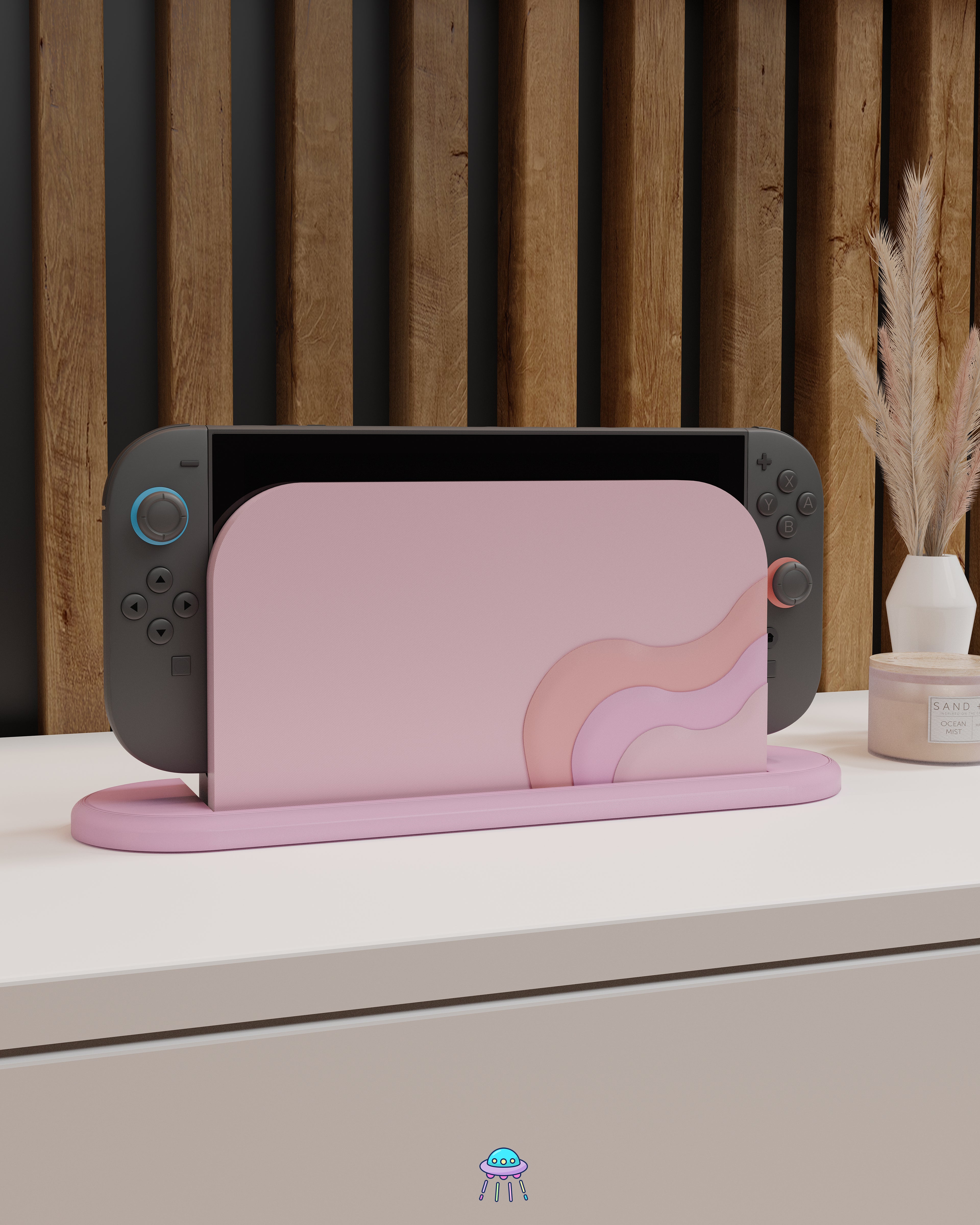 Blush Waves Dock Cover for Nintendo Switch 2 – Original Faceplate Design
