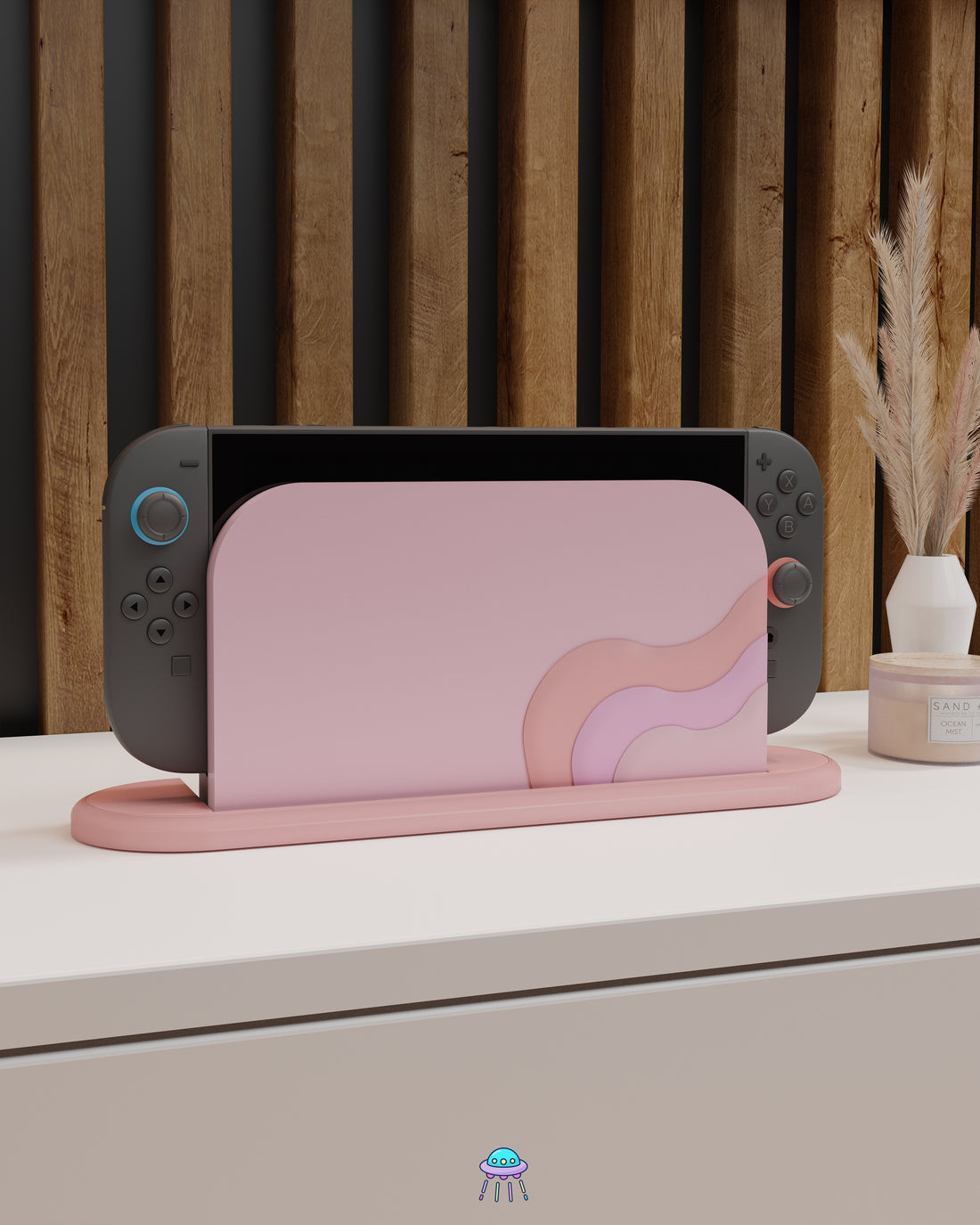 Blush Waves Dock Cover for Nintendo Switch 2 – Original Faceplate Design