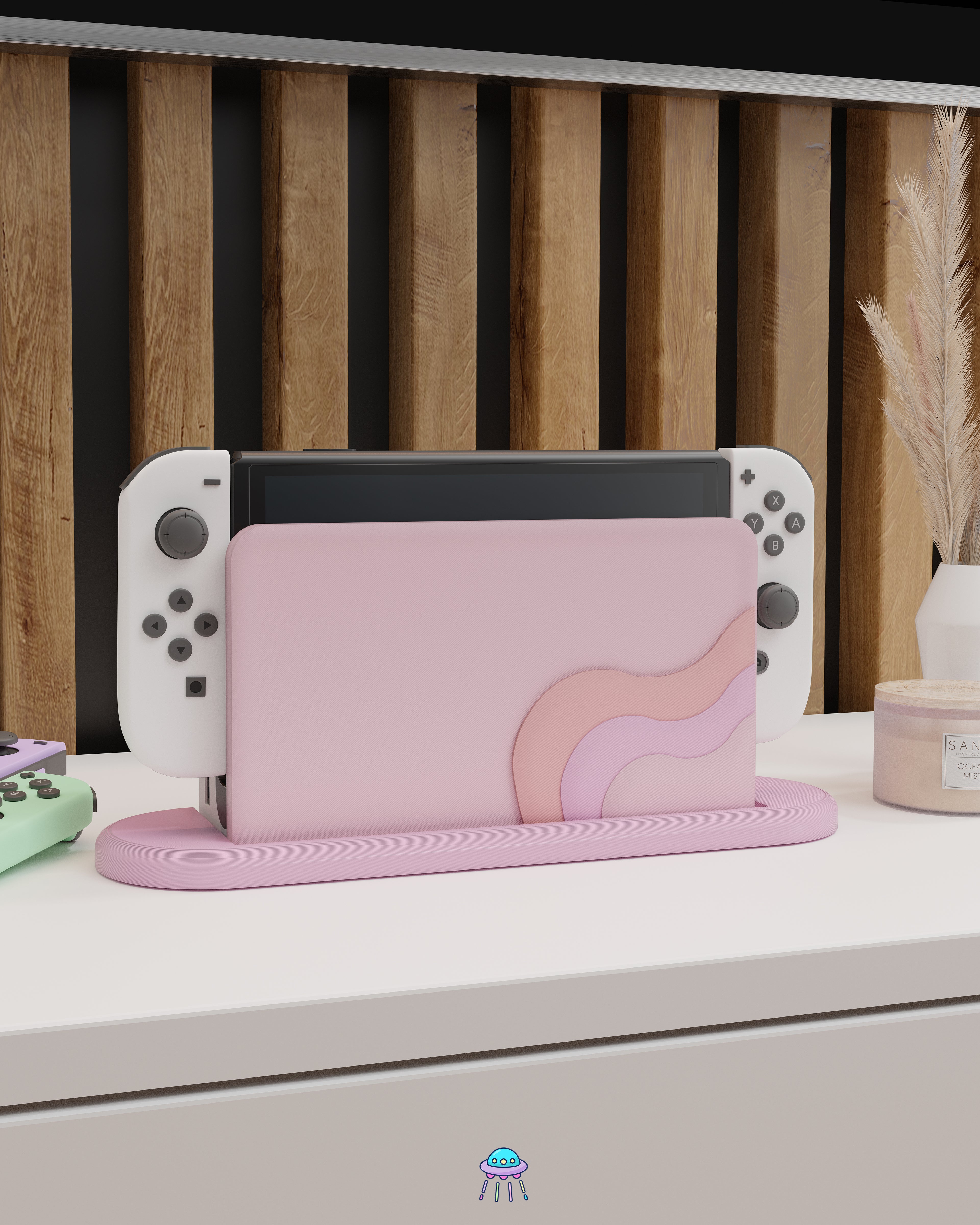 Blush Waves Dock Cover for Nintendo Switch – Original Faceplate Design