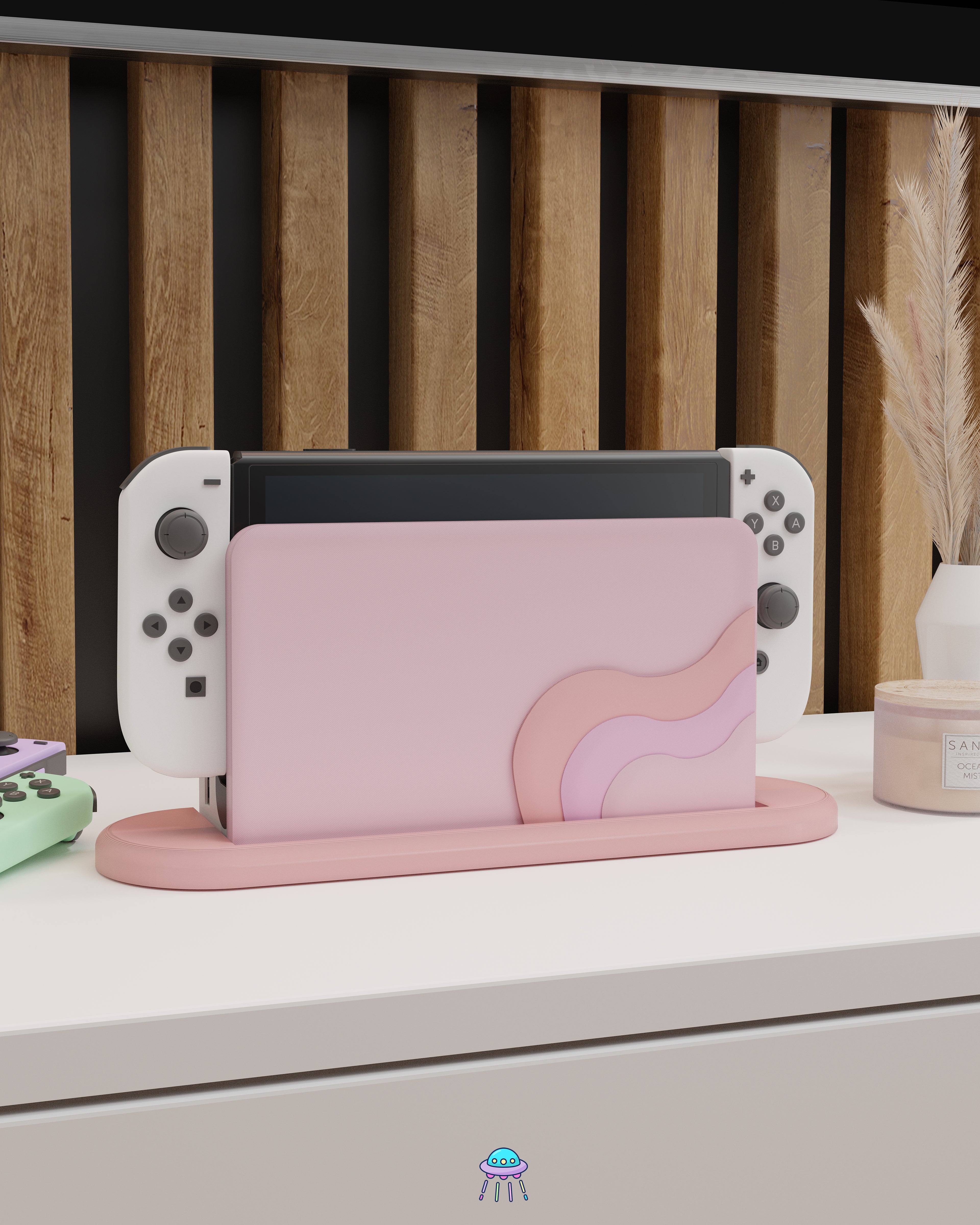 Blush Waves Dock Cover for Nintendo Switch – Original Faceplate Design