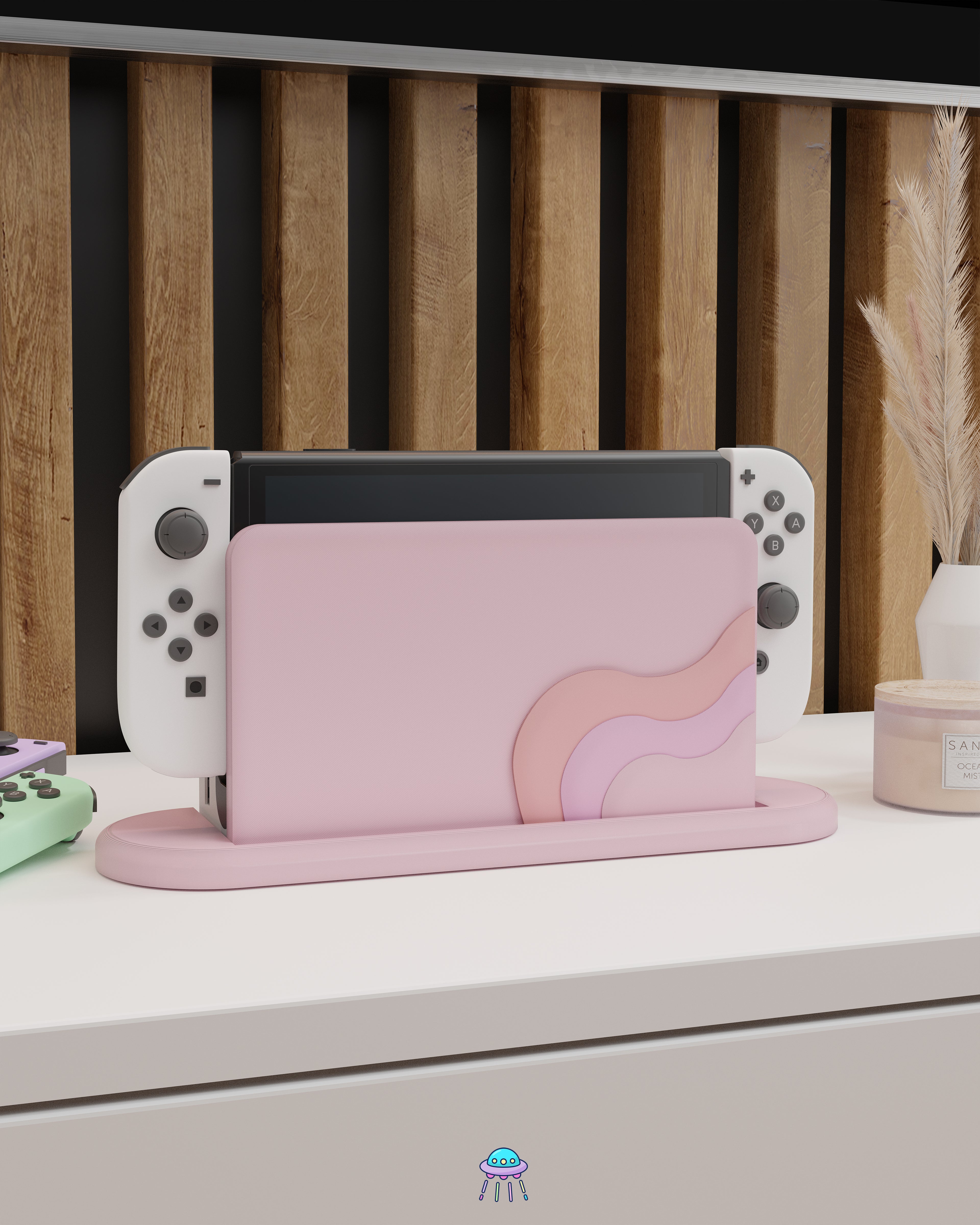 Blush Waves Dock Cover for Nintendo Switch – Original Faceplate Design