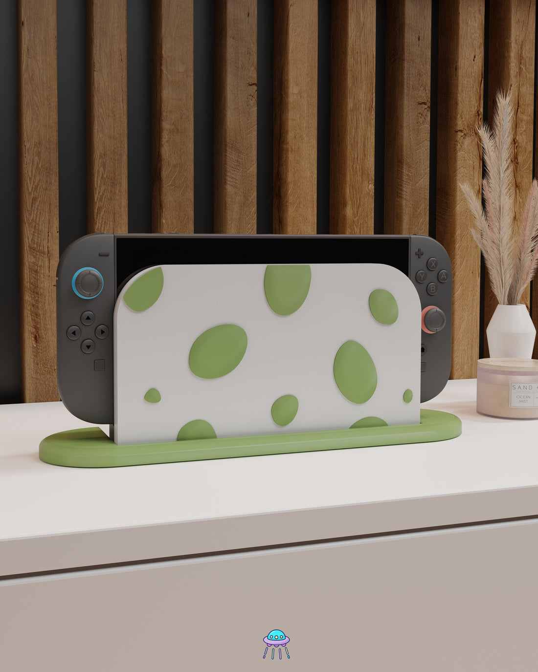 Green Dino Egg Dock Cover for Nintendo Switch 2 – Original Faceplate Design
