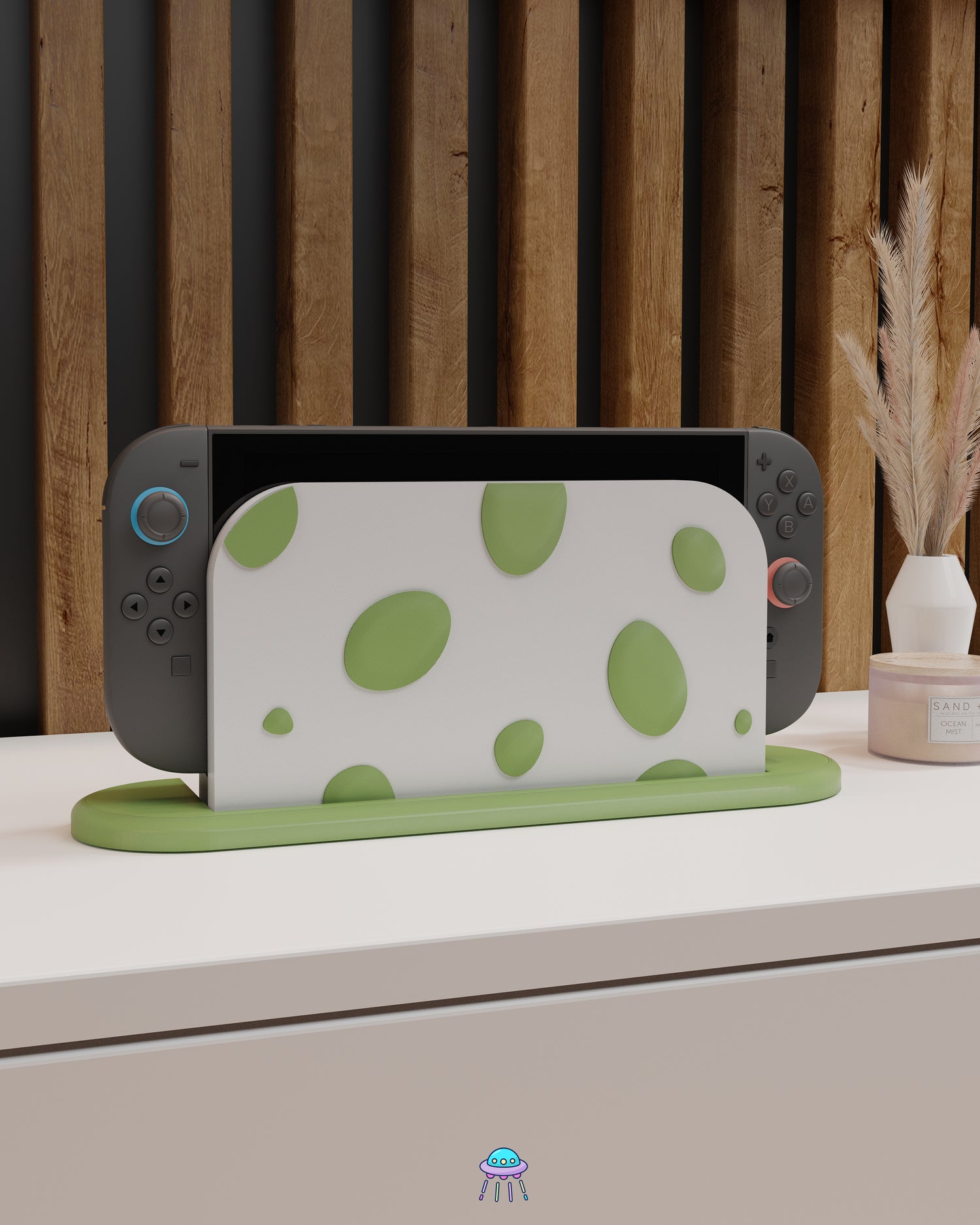 Green Dino Egg Dock Cover for Nintendo Switch 2 – Original Faceplate Design