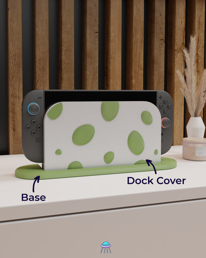 Green Dino Egg Dock Cover for Nintendo Switch 2 – Original Faceplate Design