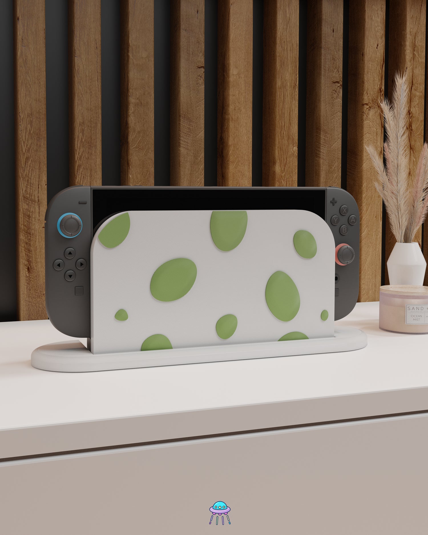 Green Dino Egg Dock Cover for Nintendo Switch 2 – Original Faceplate Design