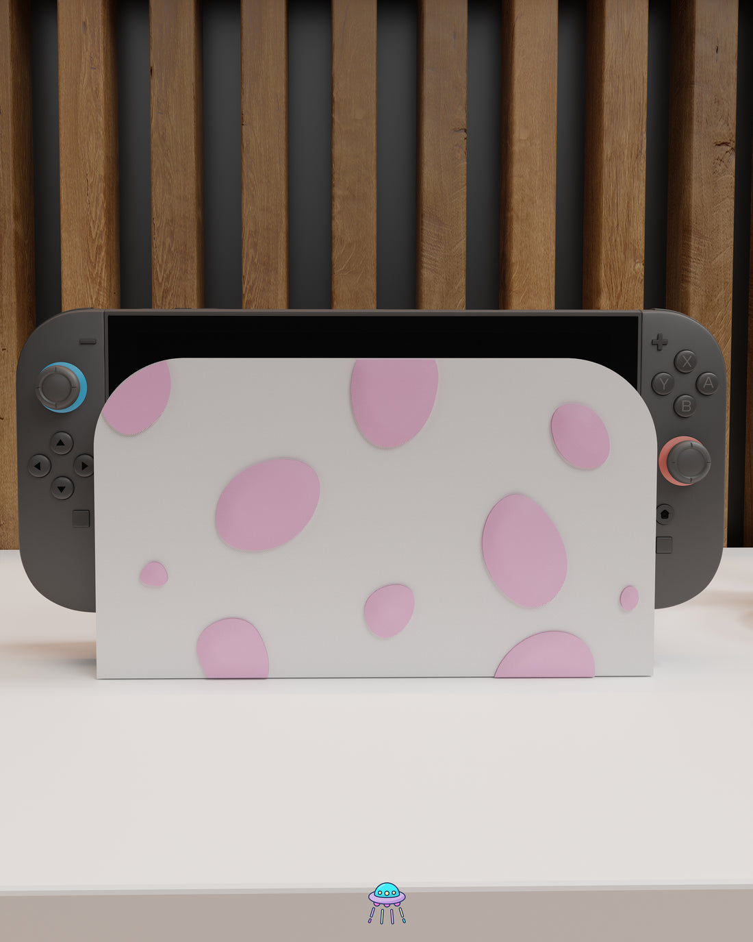 Pink Dino Egg Dock Cover for Nintendo Switch 2 – Original Faceplate Design
