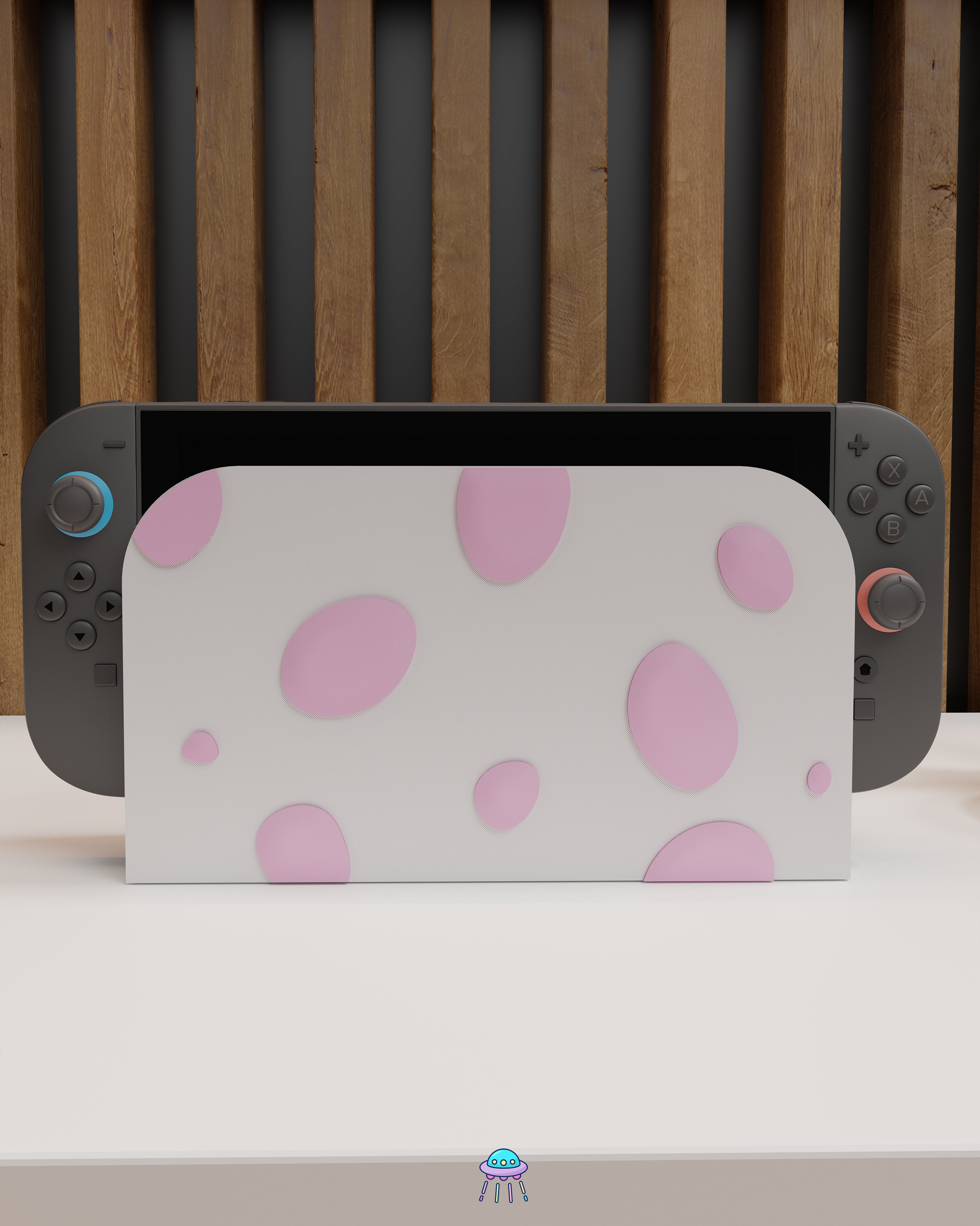 Pink Dino Egg Dock Cover for Nintendo Switch 2 – Original Faceplate Design