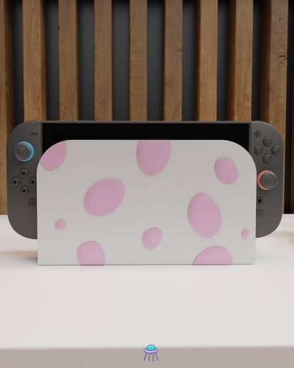 Pink Dino Egg Dock Cover for Nintendo Switch 2 – Original Faceplate Design