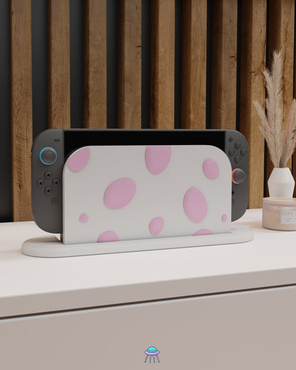 Pink Dino Egg Dock Cover for Nintendo Switch 2 – Original Faceplate Design