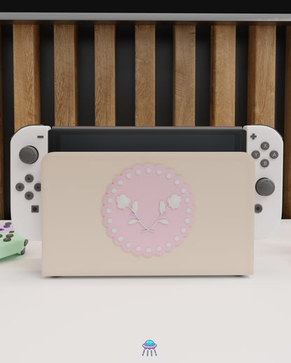 Floral Patch Dock Cover for Nintendo Switch – Original Faceplate Design