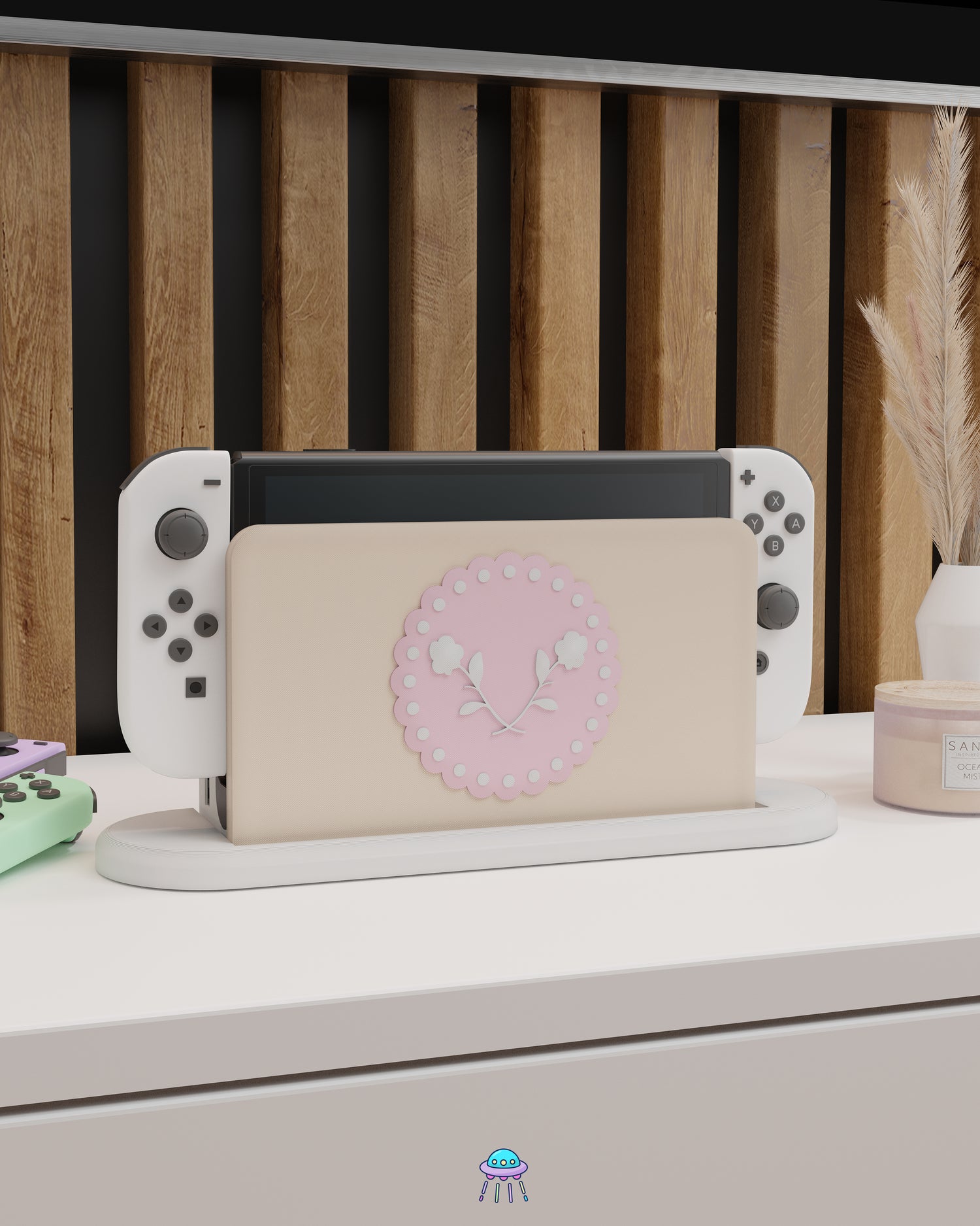 Floral Patch Dock Cover for Nintendo Switch – Original Faceplate Design