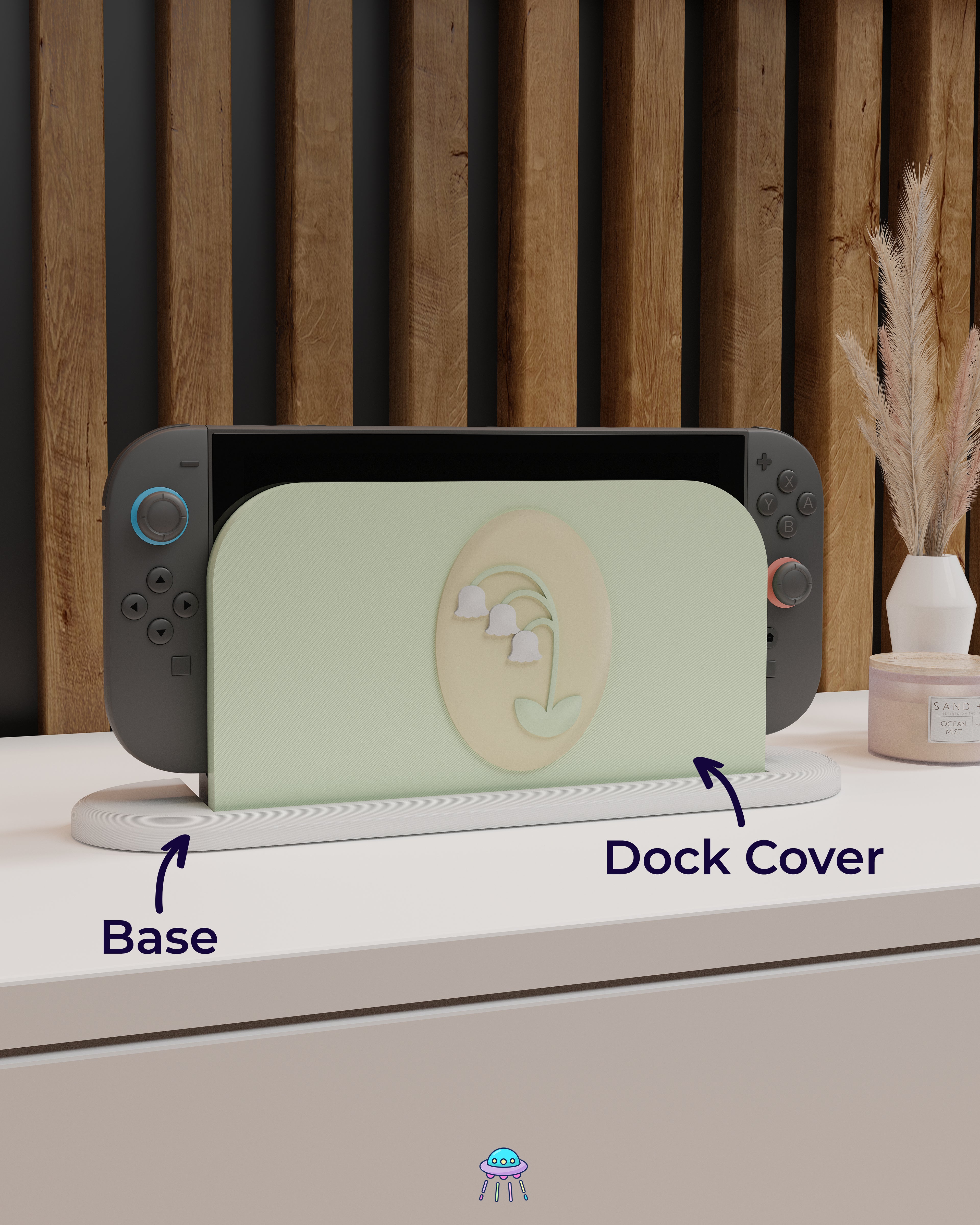 Lily of the Valley Dock Cover for Nintendo Switch 2 – Original Faceplate Design