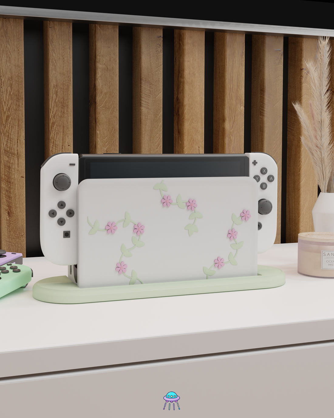 Pastel Ivy Dock Cover for Nintendo Switch – Original Faceplate Design