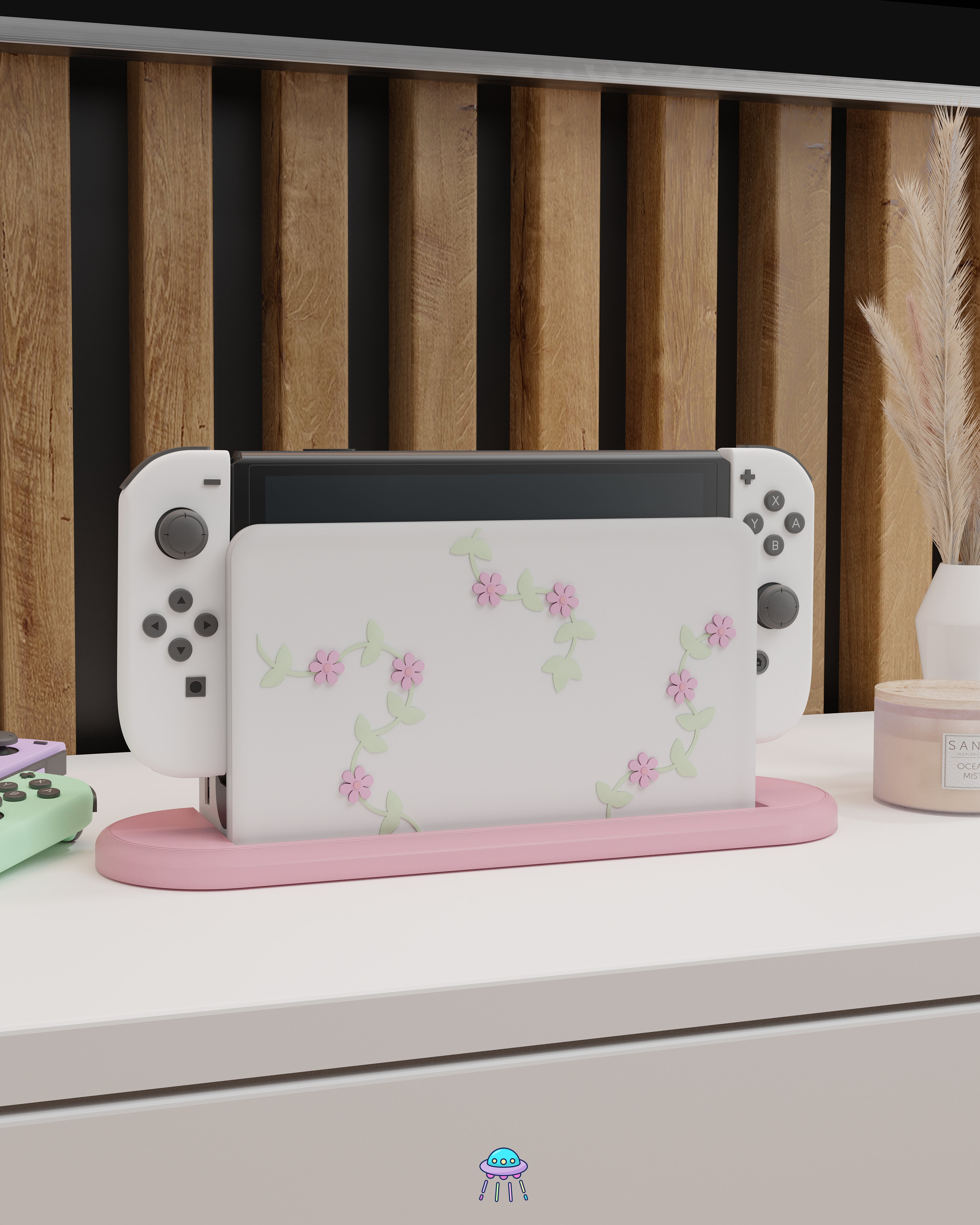 Pastel Ivy Dock Cover for Nintendo Switch – Original Faceplate Design