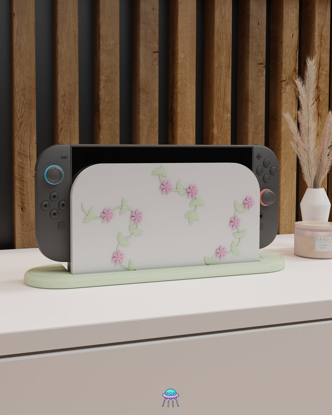 Pastel Ivy Dock Cover for Nintendo Switch 2 – Original Faceplate Design