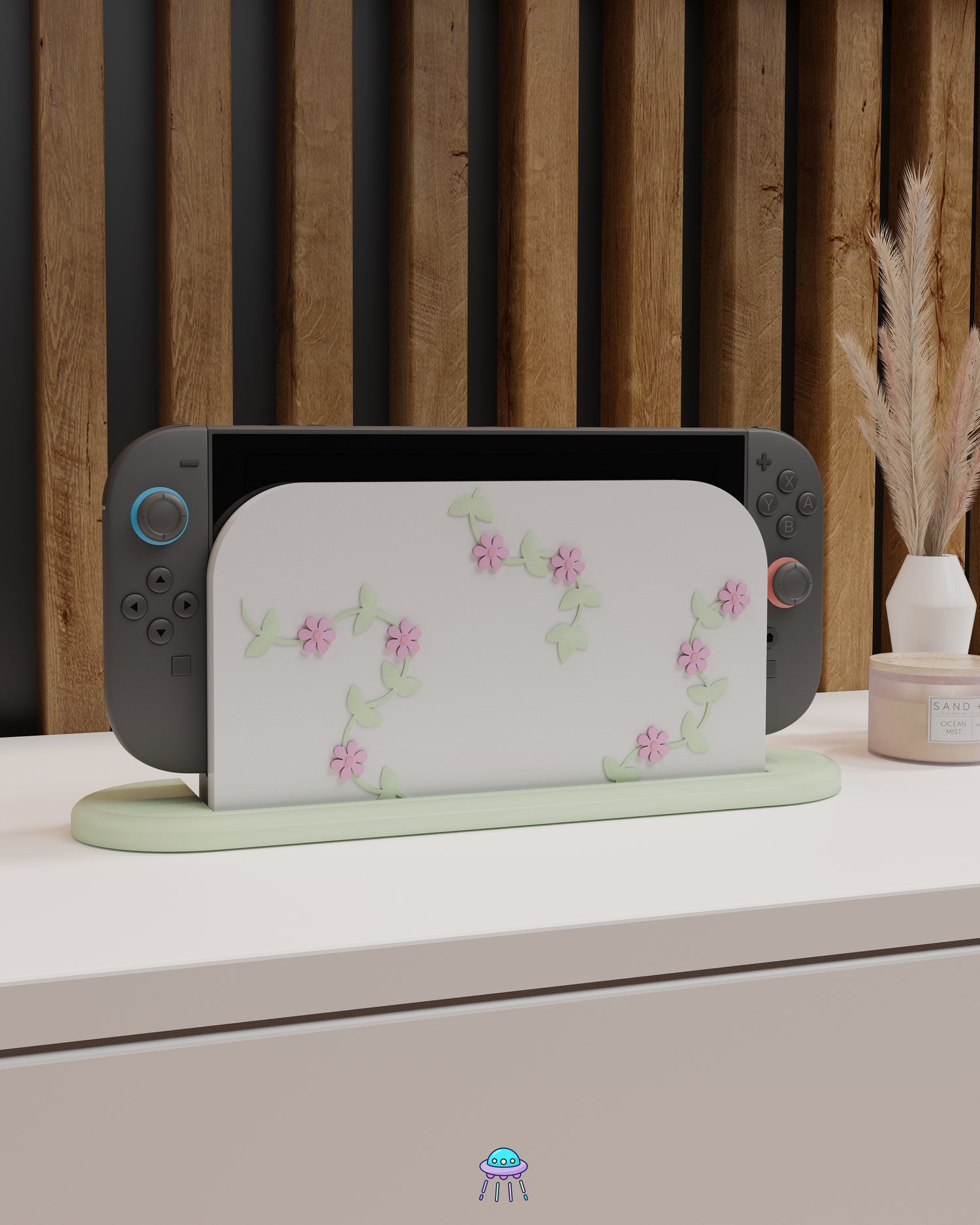Pastel Ivy Dock Cover for Nintendo Switch 2 – Original Faceplate Design